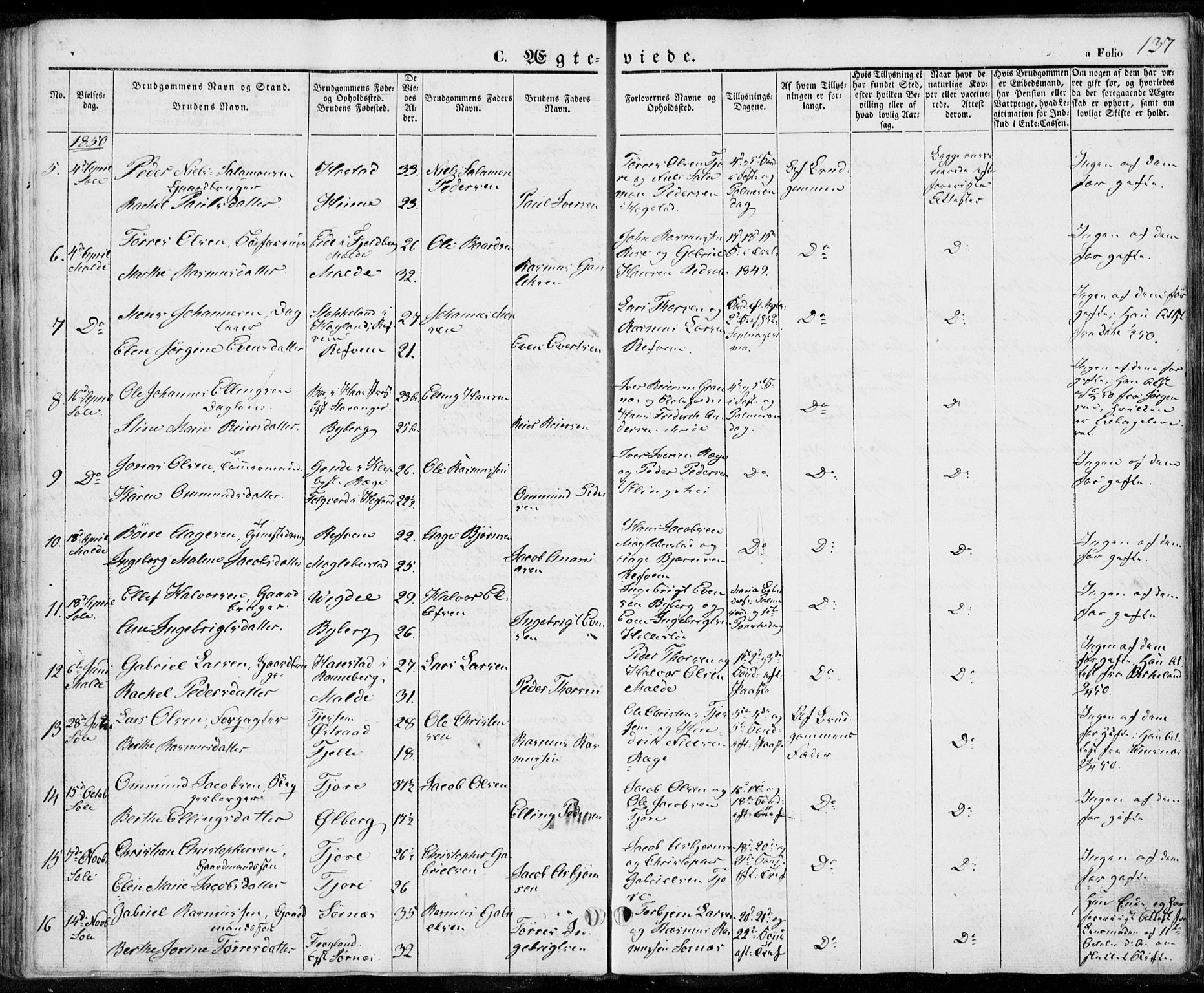 Håland sokneprestkontor, AV/SAST-A-101802/001/30BA/L0006: Parish register (official) no. A 6, 1842-1853, p. 137