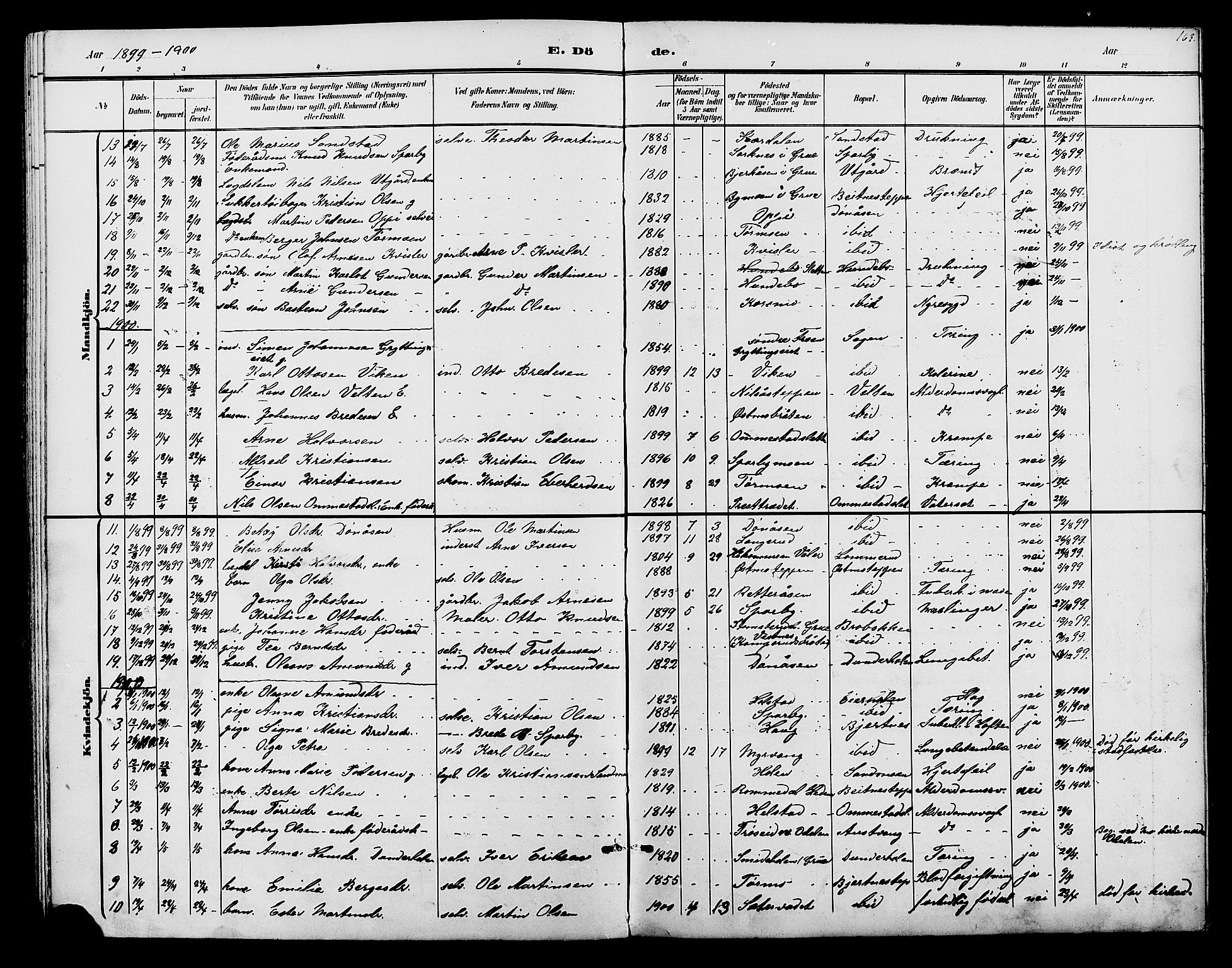 Hof prestekontor, AV/SAH-PREST-038/H/Ha/Hab/L0001: Parish register (copy) no. 1, 1895-1914, p. 163