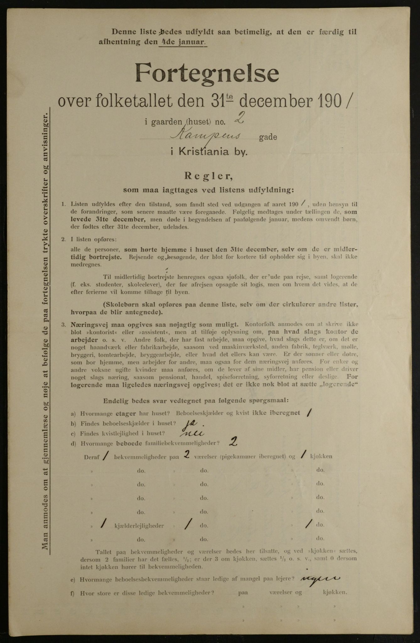 OBA, Municipal Census 1901 for Kristiania, 1901, p. 7457