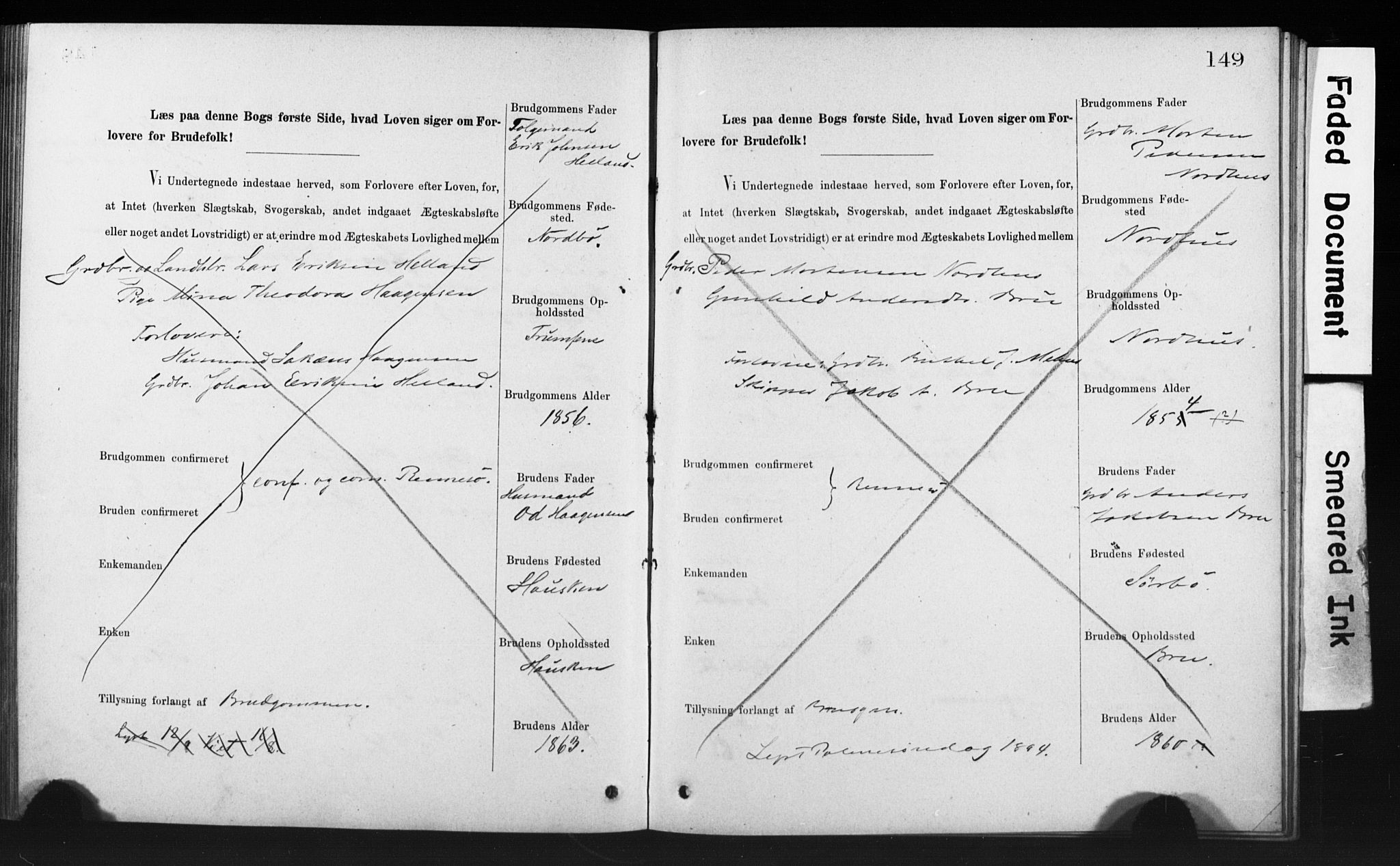Rennesøy sokneprestkontor, SAST/A -101827/I/Ie/L0001: Banns register no. 1, 1873-1898, p. 149