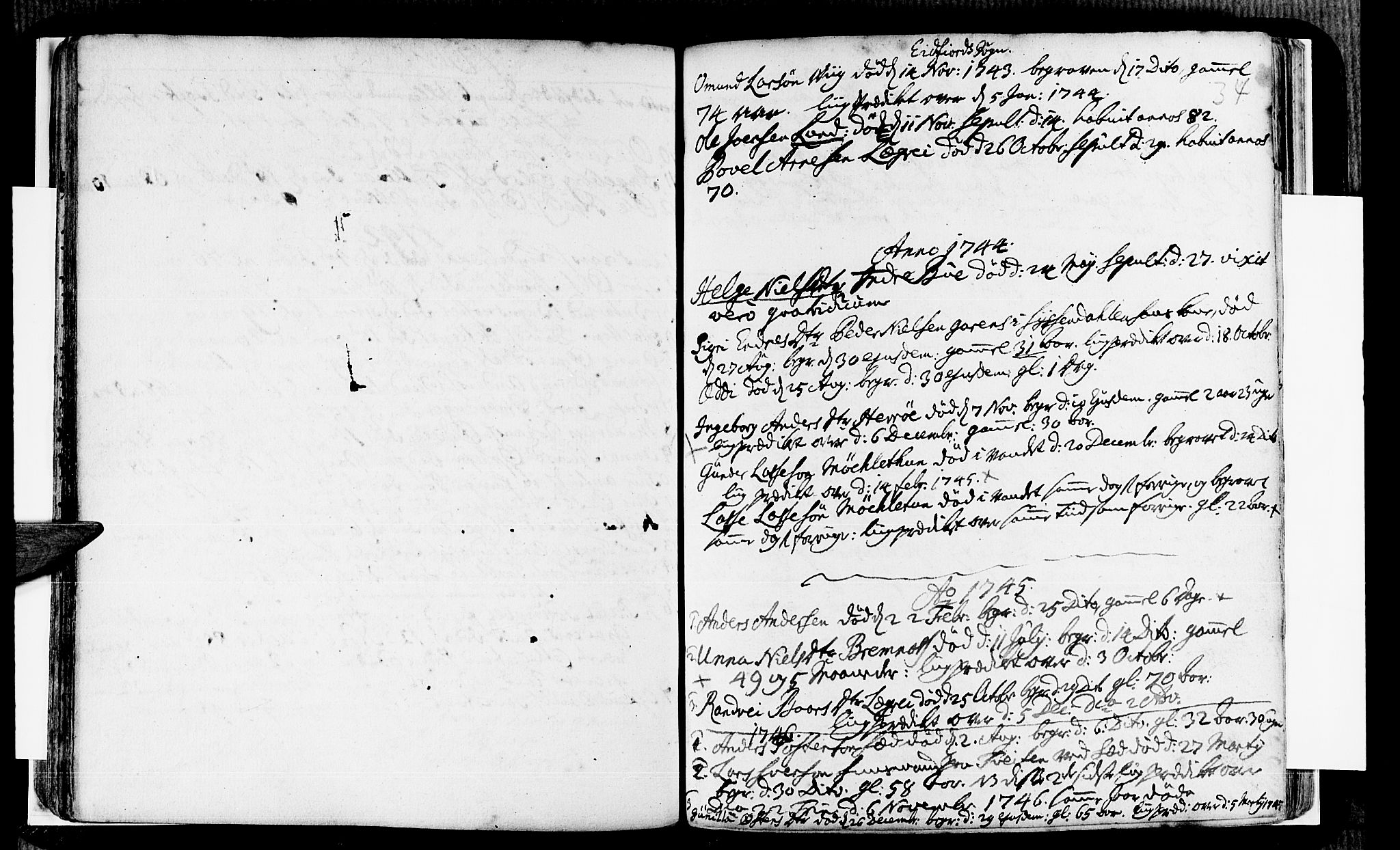 Ulvik sokneprestembete, SAB/A-78801/H/Haa: Parish register (official) no. A 8, 1743-1792, p. 34