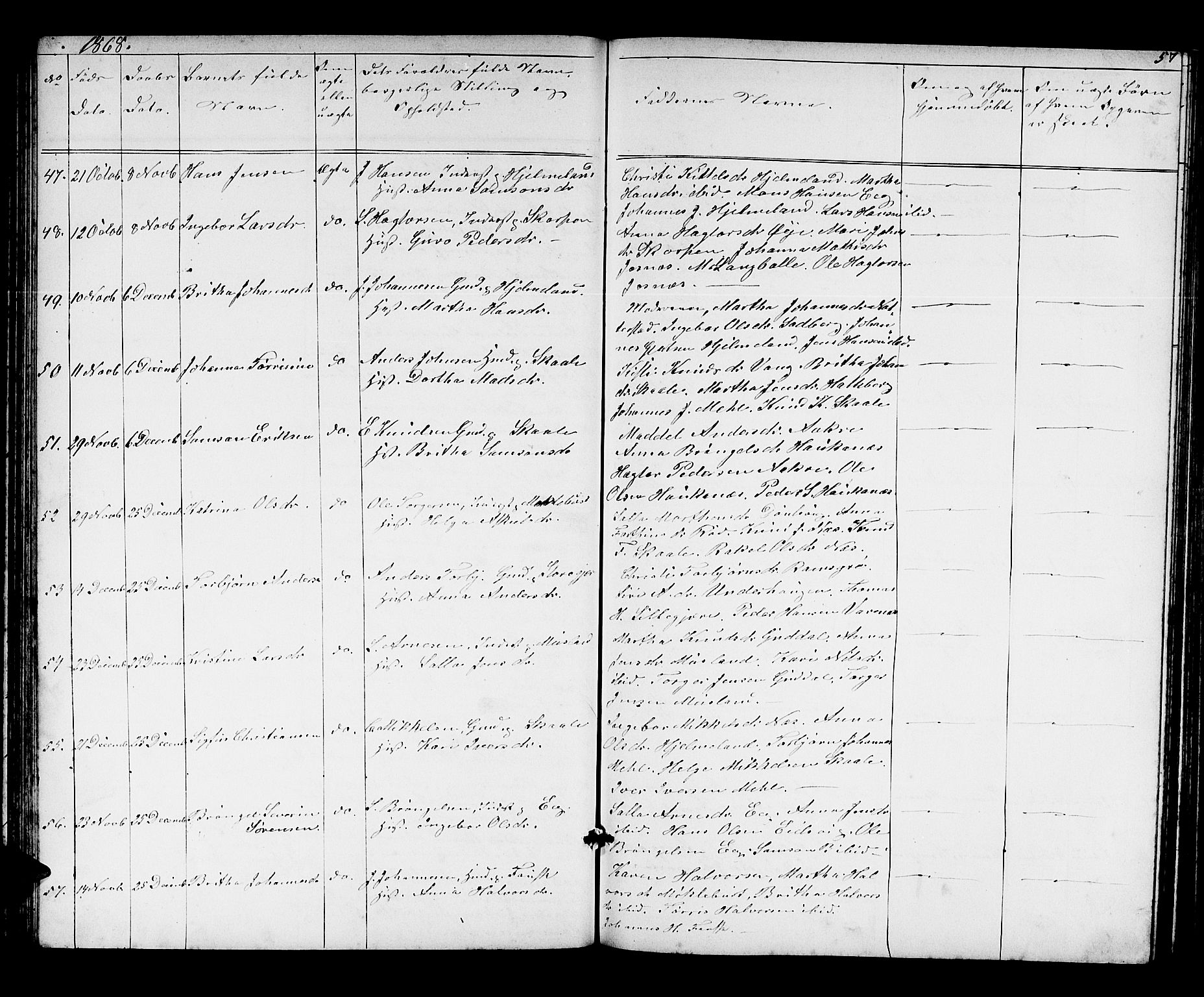 Kvinnherad sokneprestembete, SAB/A-76401/H/Hab: Parish register (copy) no. A 1, 1856-1873, p. 57