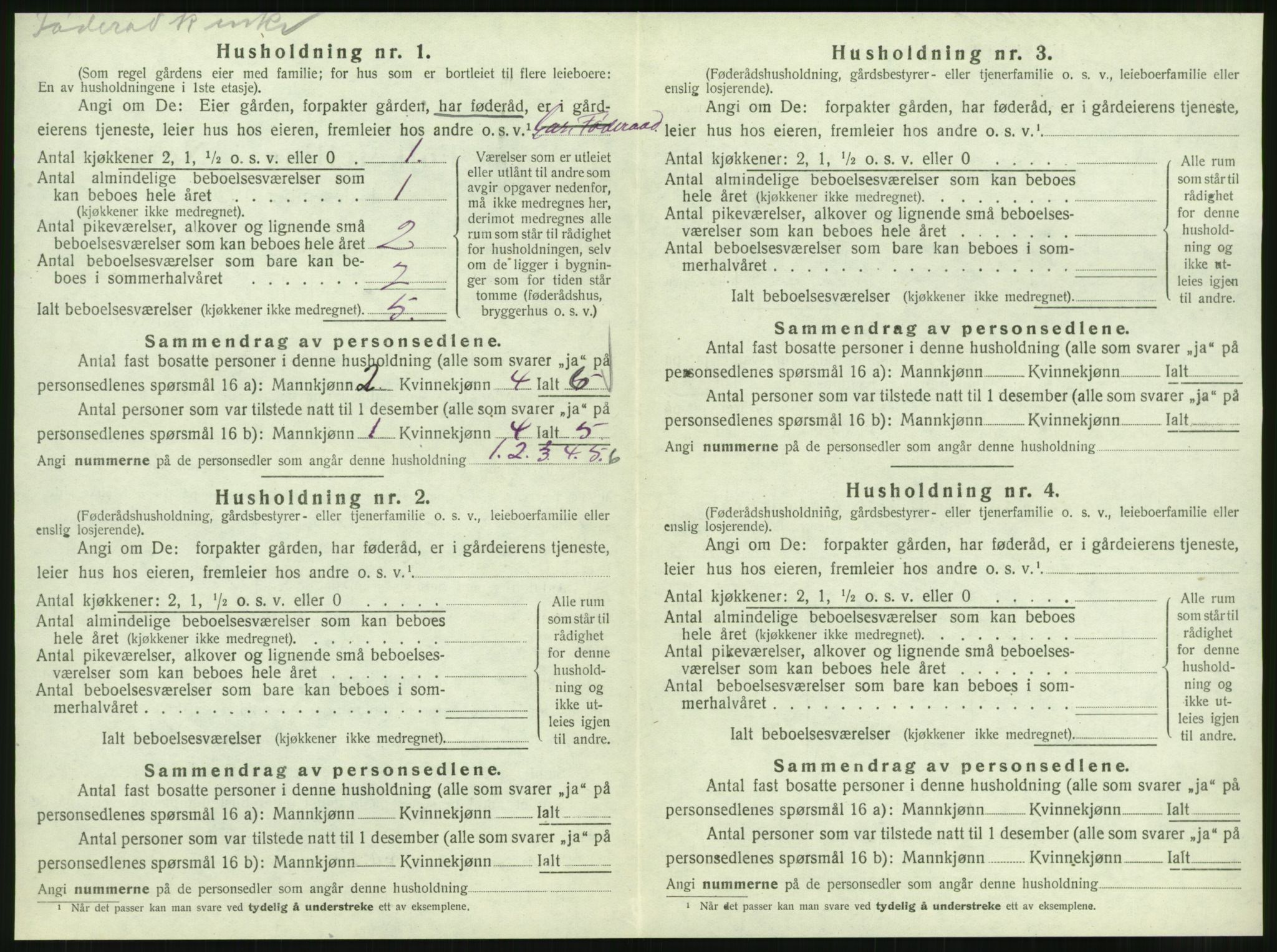 SAT, 1920 census for Vik, 1920, p. 126