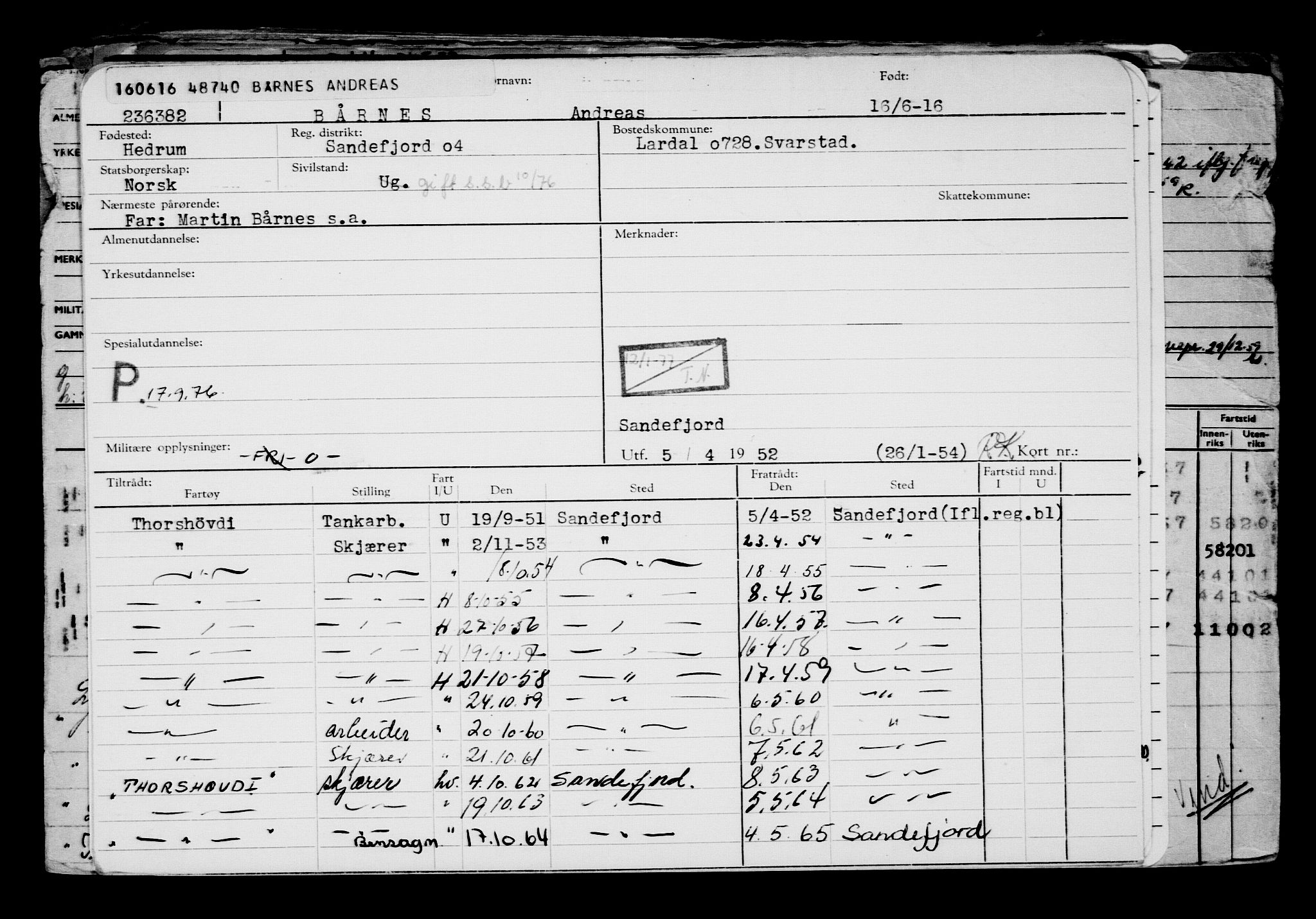 Direktoratet for sjømenn, AV/RA-S-3545/G/Gb/L0140: Hovedkort, 1916, p. 119