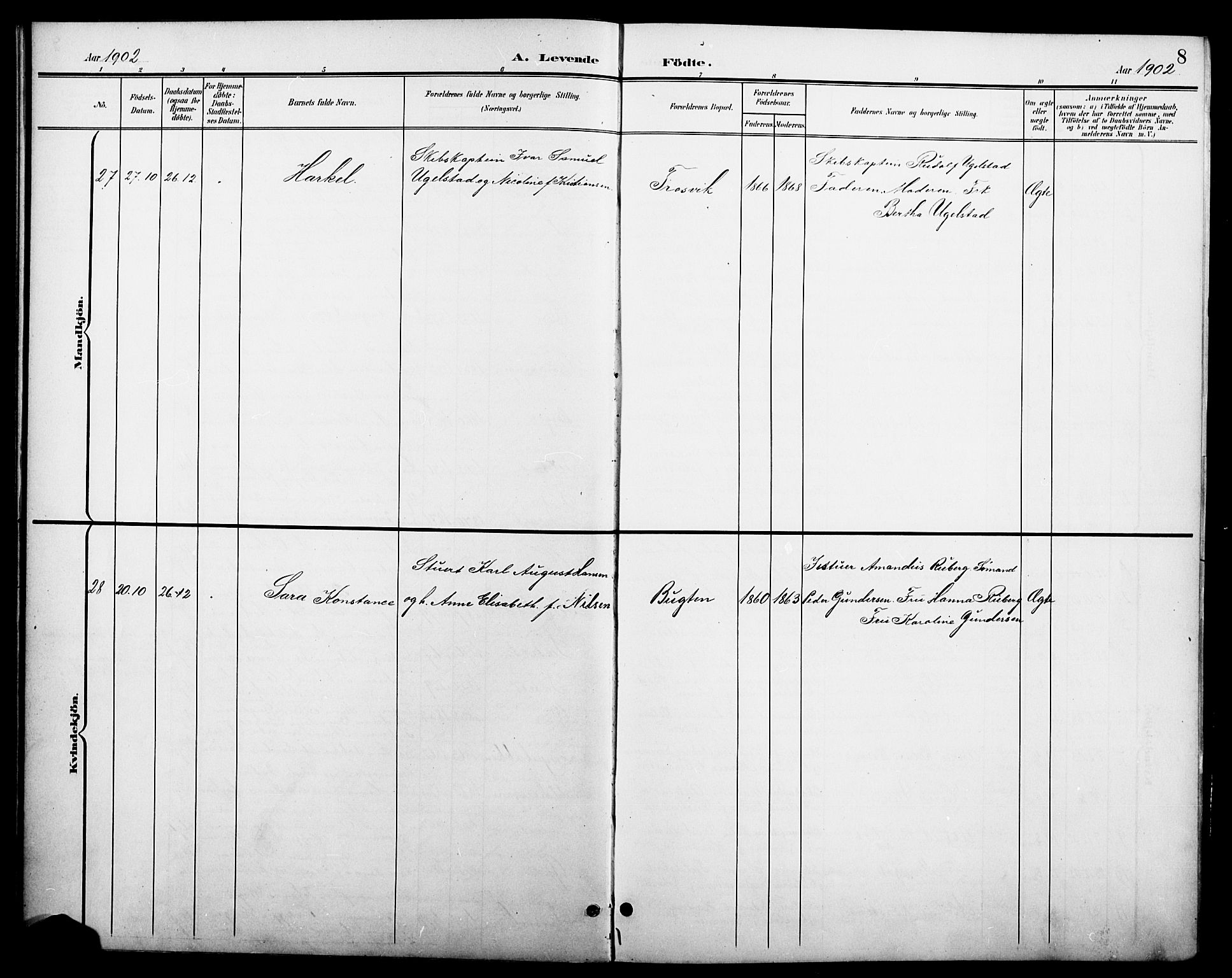 Brevik kirkebøker, SAKO/A-255/G/Ga/L0005: Parish register (copy) no. 5, 1901-1924, p. 8