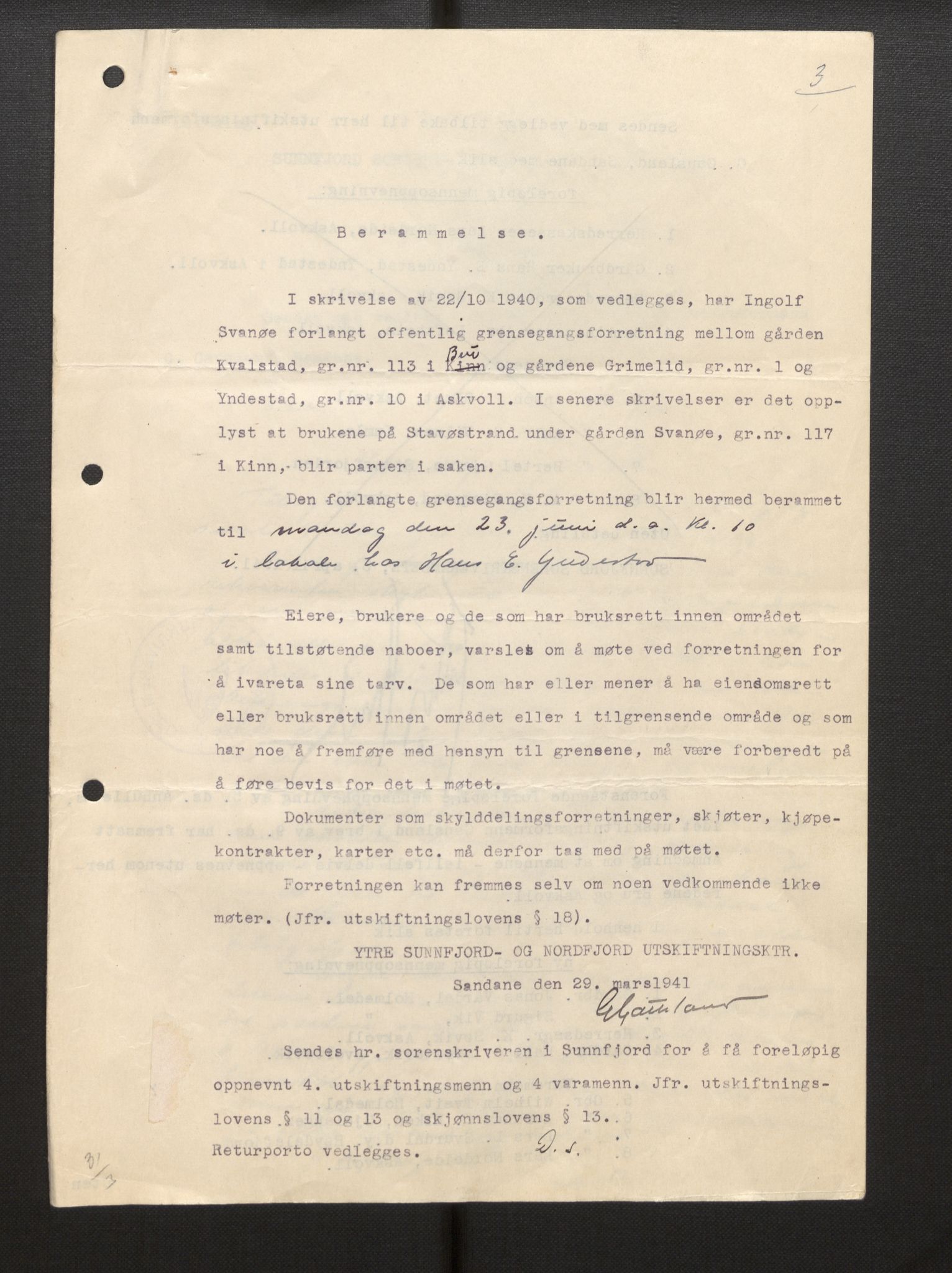 Sogn og Fjordane jordskiftedøme - III Sunnfjord jordskiftedistrikt, AV/SAB-A-6201/B/Bb/L0002: Askvoll gnr. 7-11, 1939-1952, p. 130