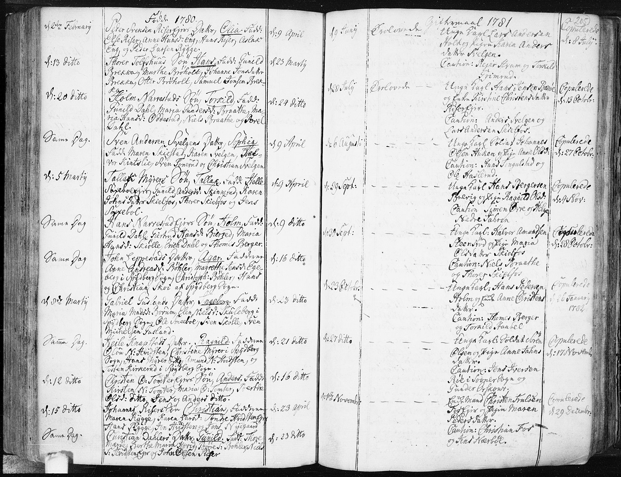 Hobøl prestekontor Kirkebøker, AV/SAO-A-2002/F/Fa/L0001: Parish register (official) no. I 1, 1733-1814, p. 205