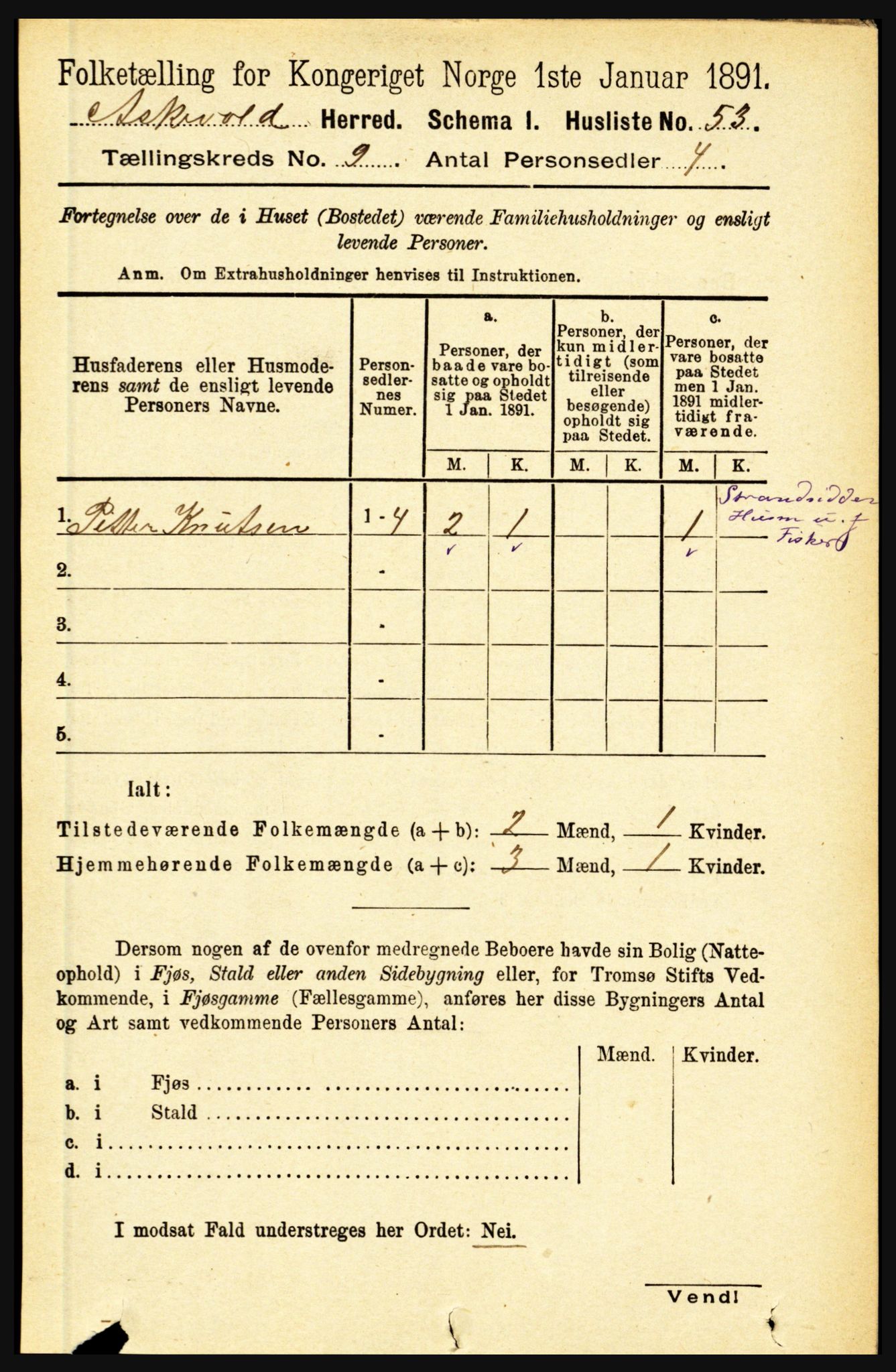 RA, 1891 census for 1428 Askvoll, 1891, p. 2544