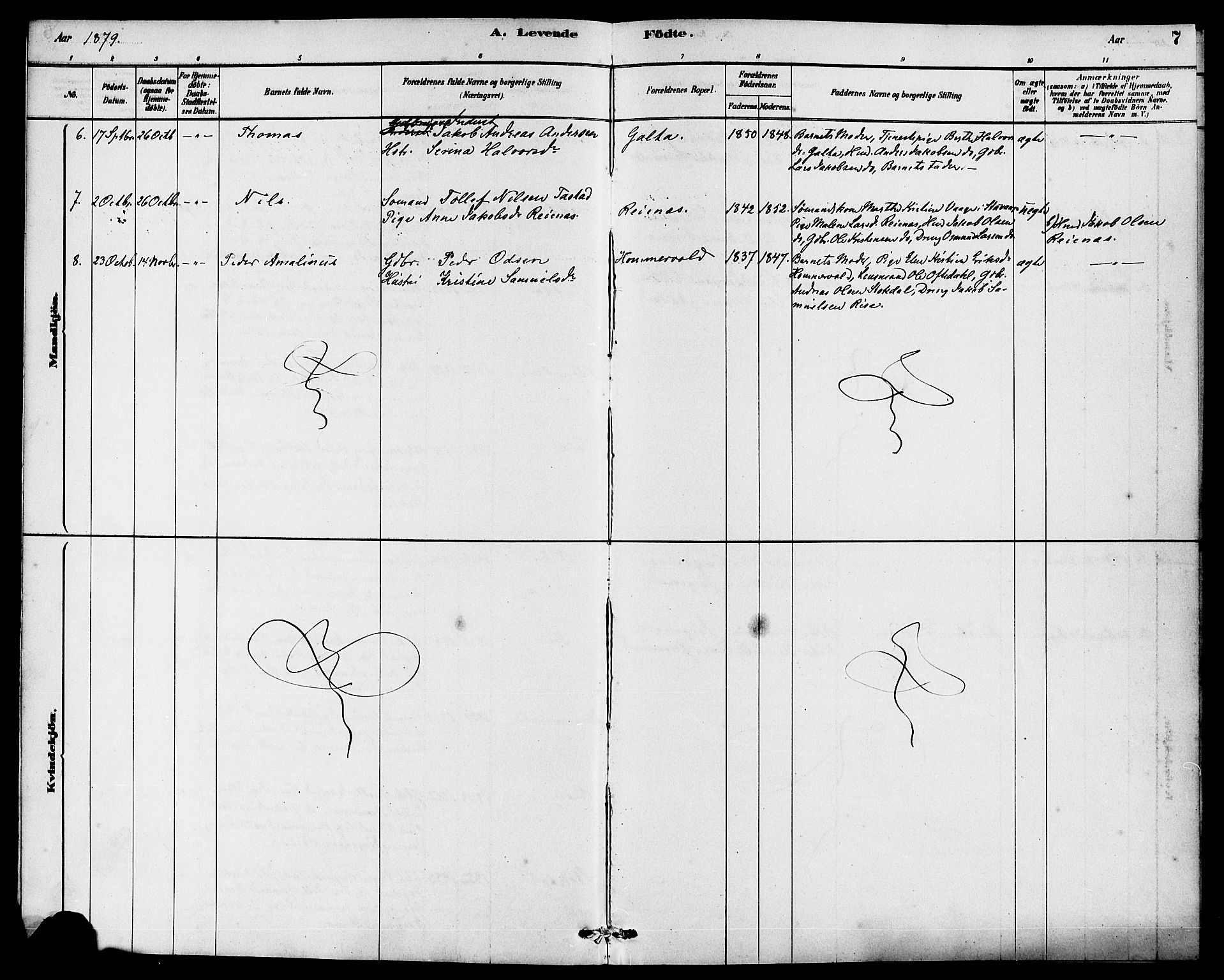 Rennesøy sokneprestkontor, AV/SAST-A -101827/H/Ha/Haa/L0008: Parish register (official) no. A 8, 1878-1890, p. 7