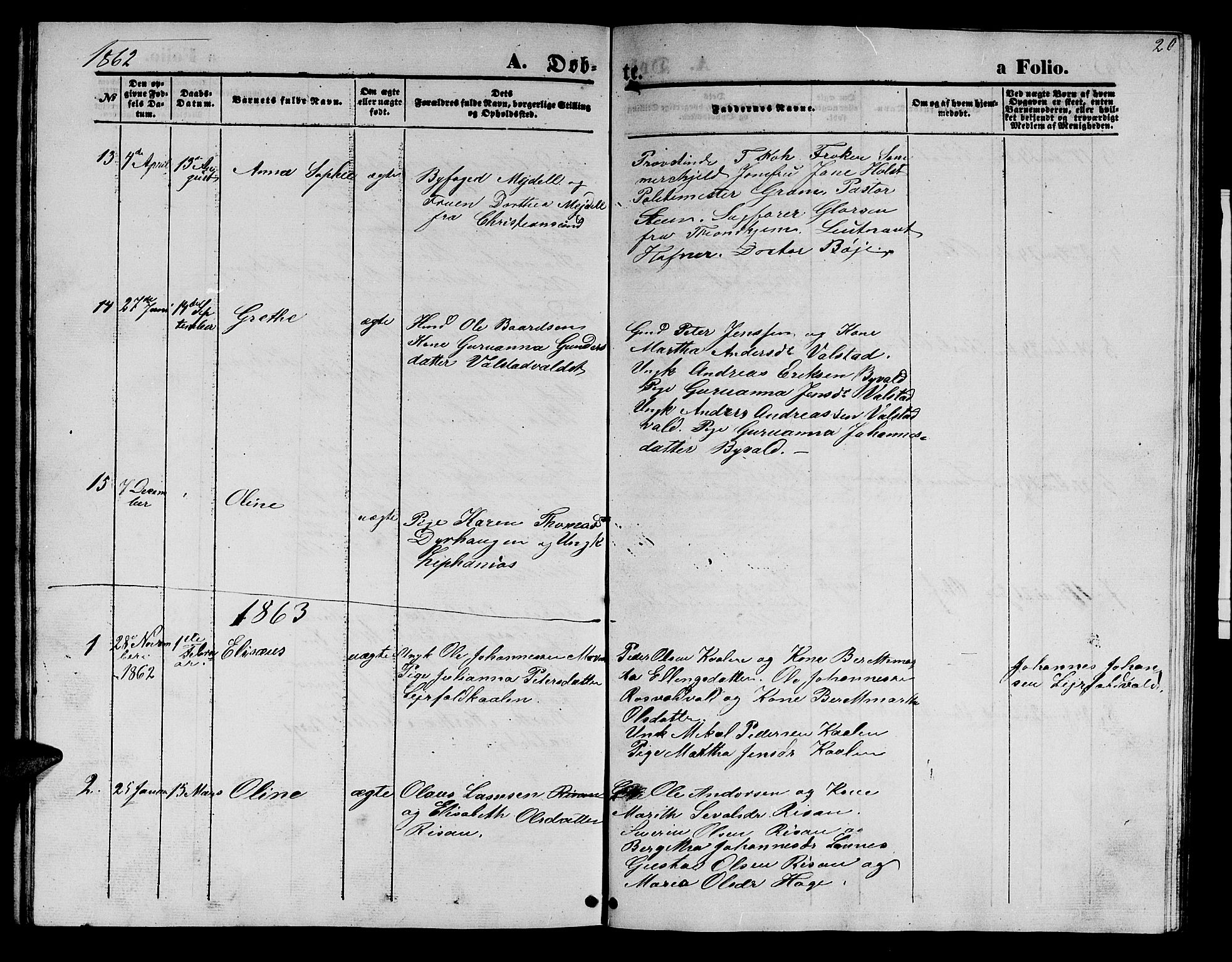 Ministerialprotokoller, klokkerbøker og fødselsregistre - Nord-Trøndelag, AV/SAT-A-1458/726/L0270: Parish register (copy) no. 726C01, 1858-1868, p. 20