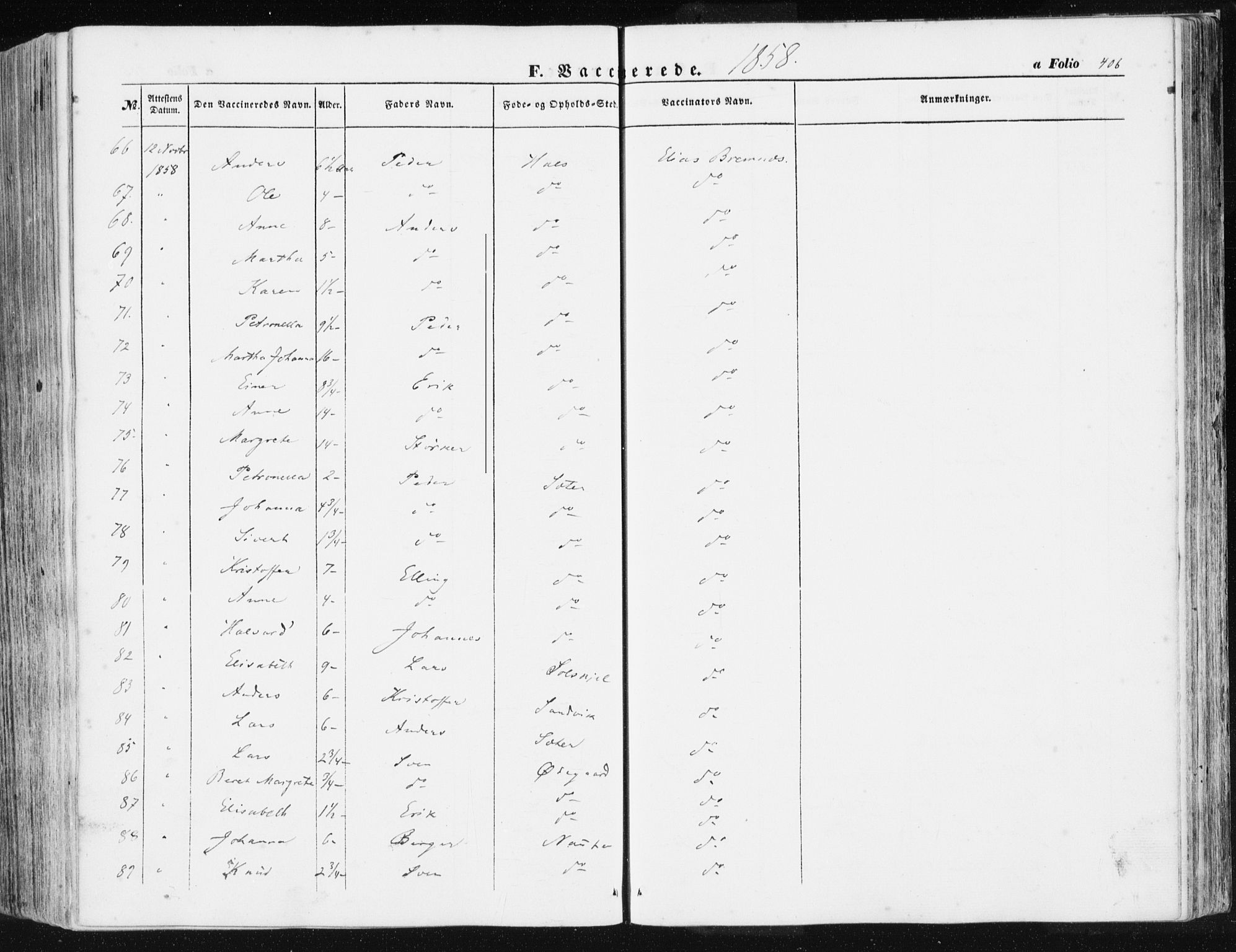 Ministerialprotokoller, klokkerbøker og fødselsregistre - Møre og Romsdal, AV/SAT-A-1454/581/L0937: Parish register (official) no. 581A05, 1853-1872, p. 406