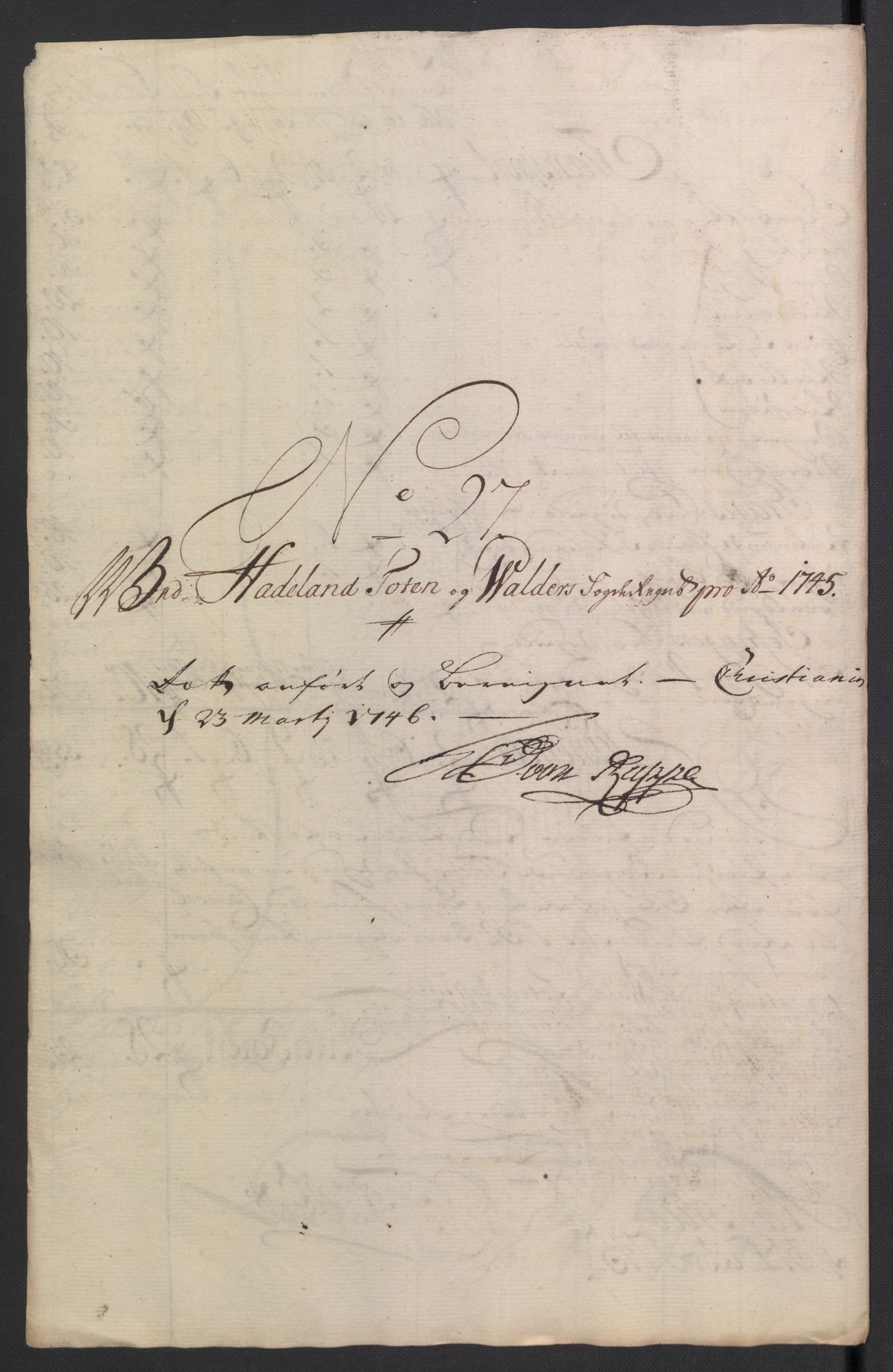 Rentekammeret inntil 1814, Reviderte regnskaper, Fogderegnskap, AV/RA-EA-4092/R18/L1345: Fogderegnskap Hadeland, Toten og Valdres, 1745-1746, p. 136