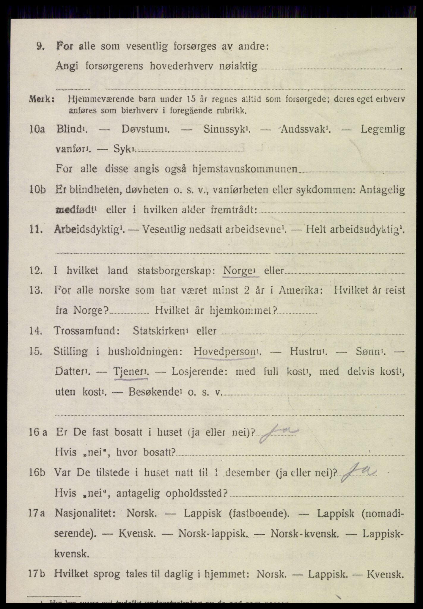 SAT, 1920 census for Frosta, 1920, p. 5847