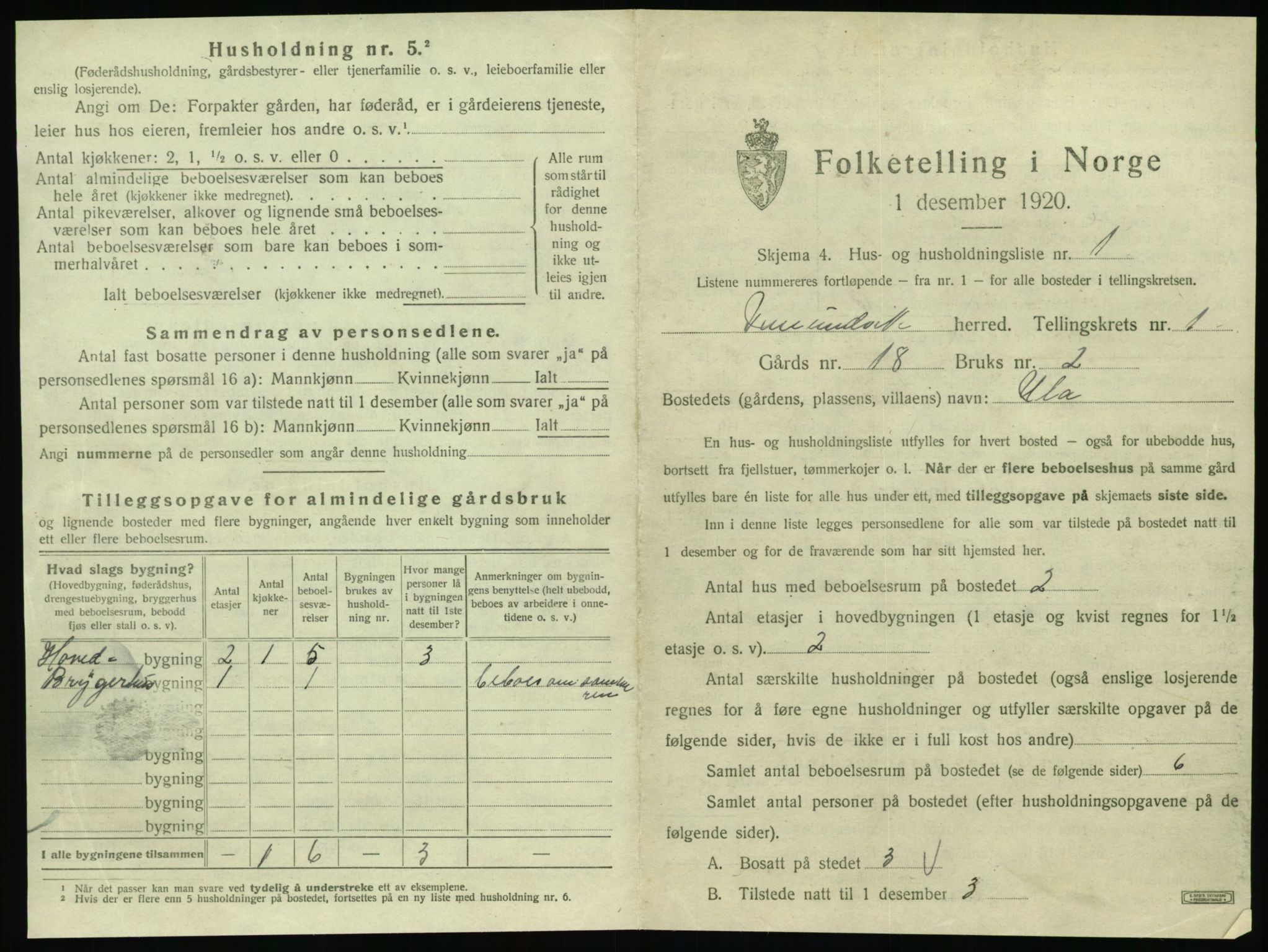 SAT, 1920 census for Vemundvik, 1920, p. 23