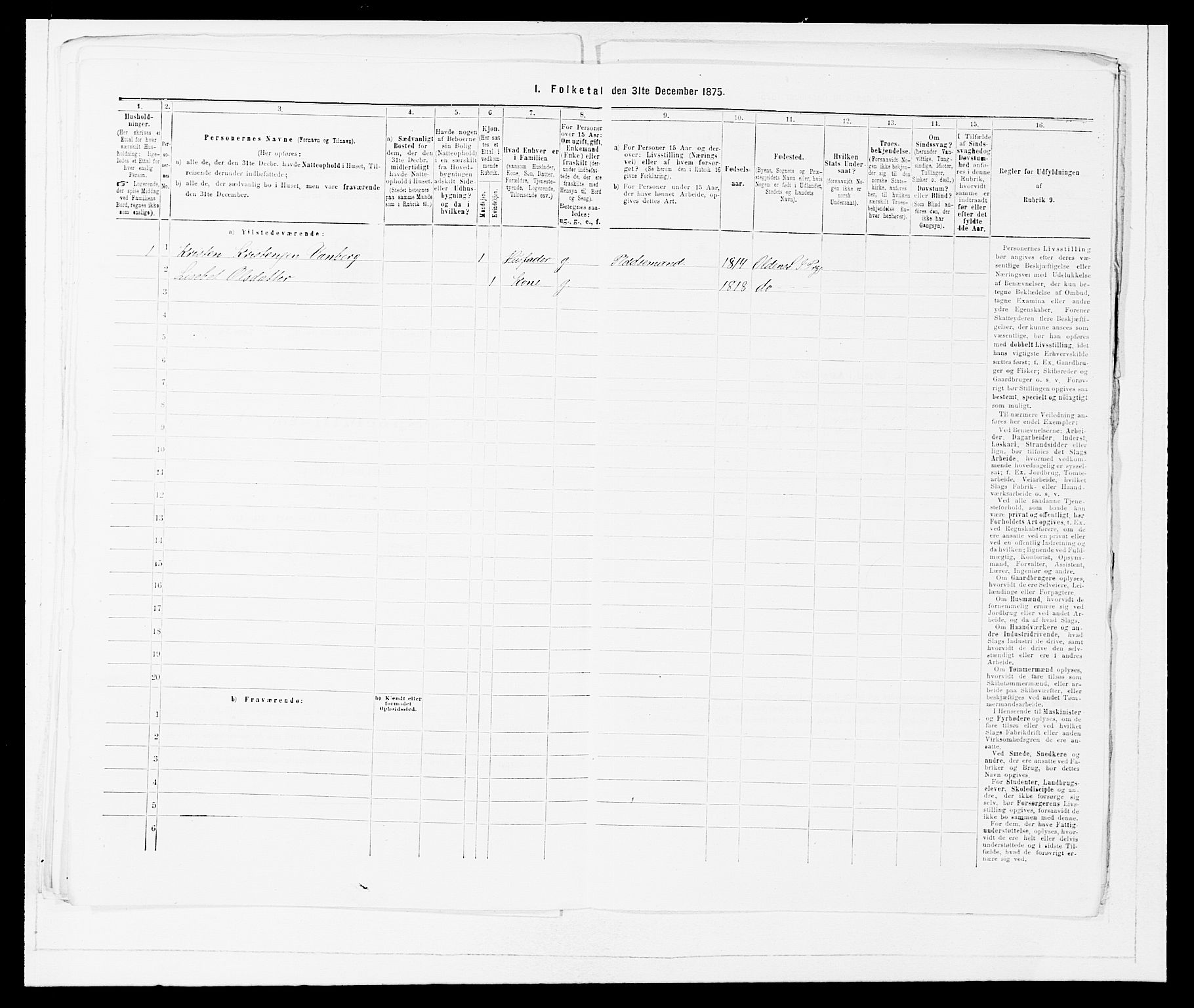 SAB, 1875 Census for 1447P Innvik, 1875, p. 705