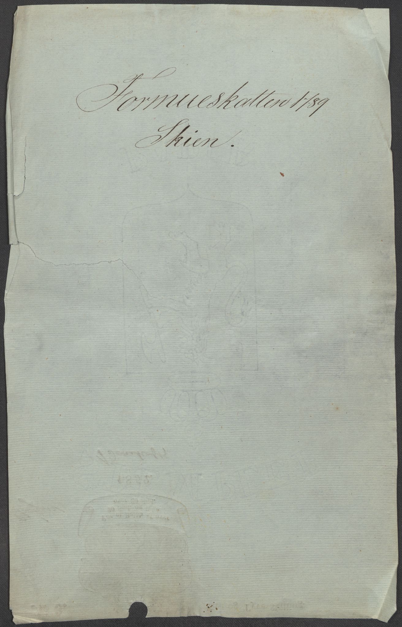 Rentekammeret inntil 1814, Reviderte regnskaper, Mindre regnskaper, RA/EA-4068/Rf/Rfe/L0043: Skien, Solør og Odalen fogderi, 1789, p. 3