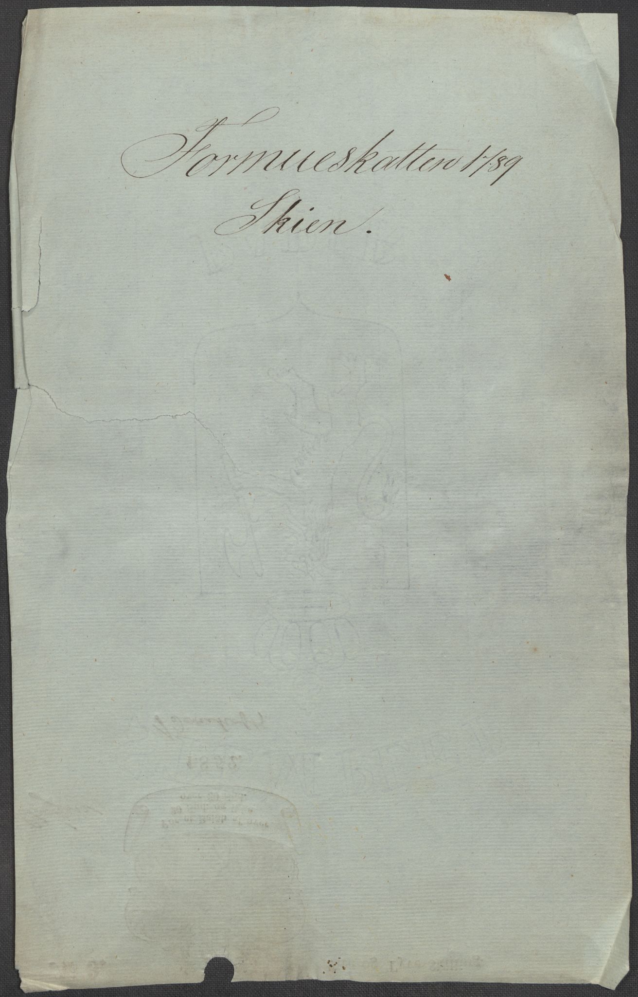Rentekammeret inntil 1814, Reviderte regnskaper, Mindre regnskaper, AV/RA-EA-4068/Rf/Rfe/L0043: Skien, Solør og Odalen fogderi, 1789, p. 3