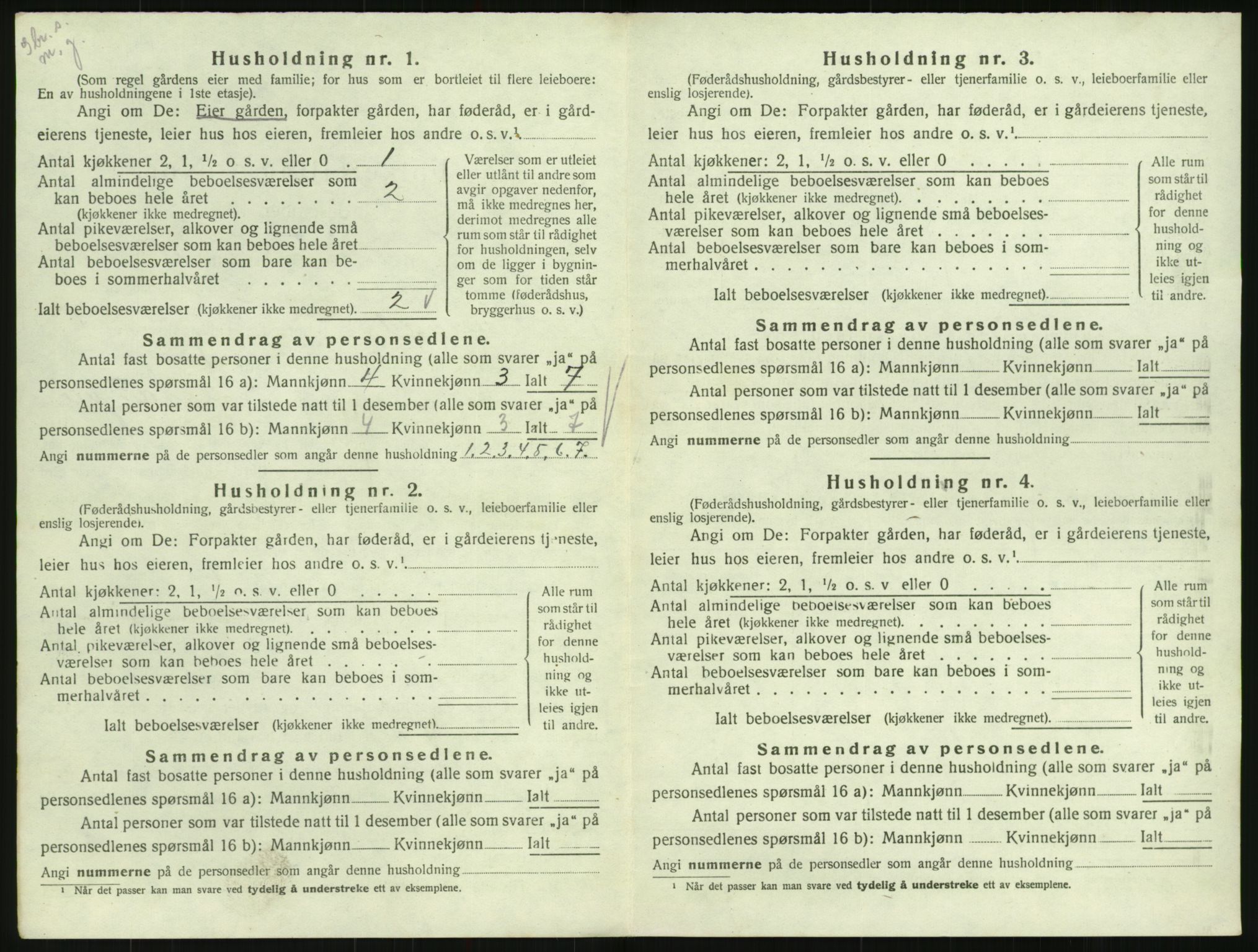 SAK, 1920 census for Iveland, 1920, p. 340