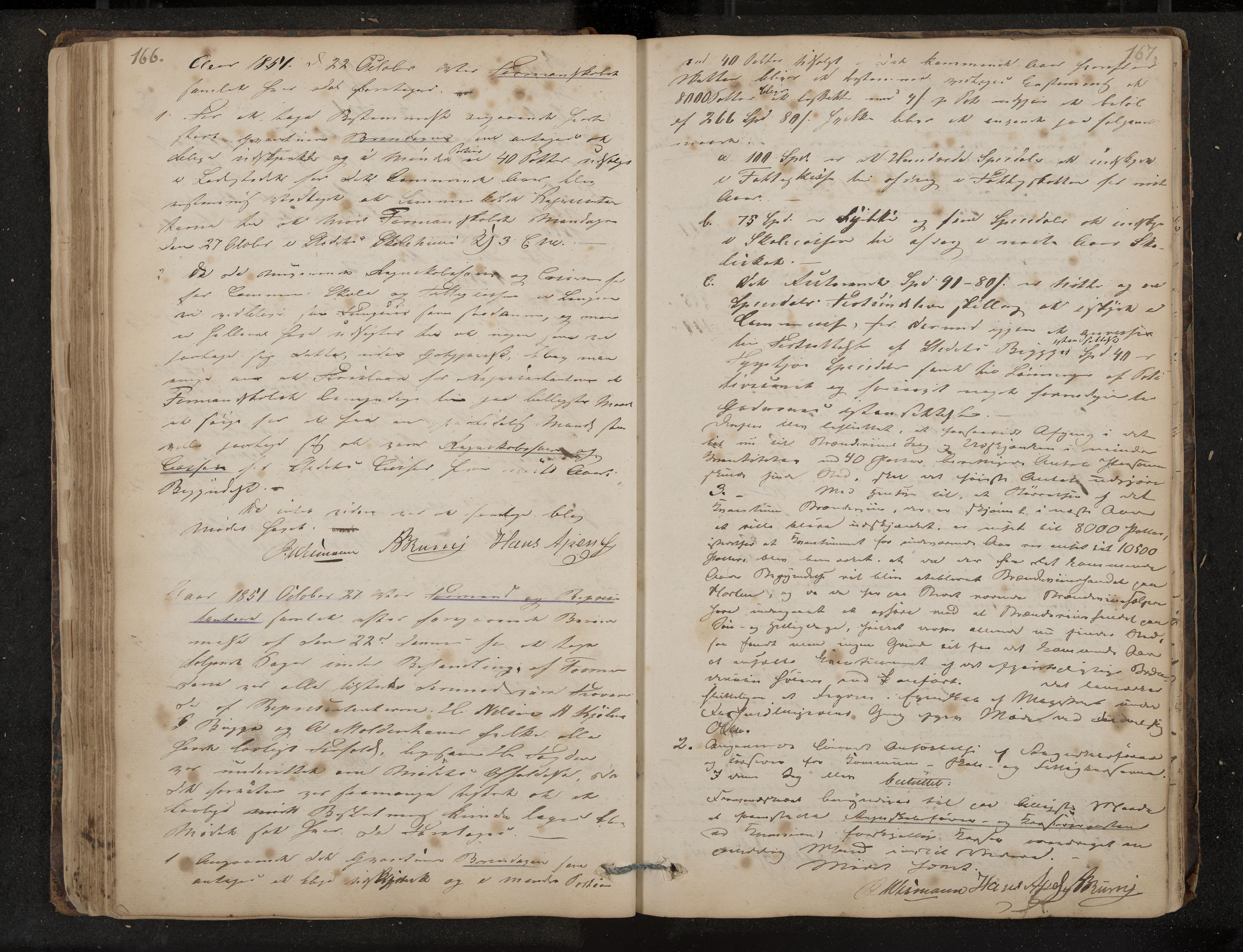 Åsgårdstrand formannskap og sentraladministrasjon, IKAK/0704021/A/L0001: Møtebok, 1838-1864, p. 166-167