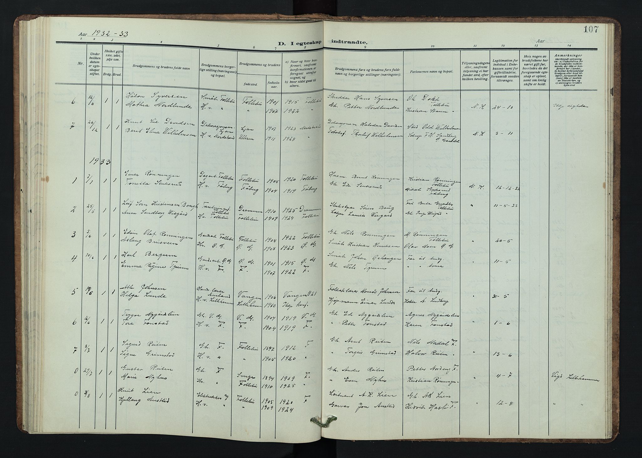 Østre Gausdal prestekontor, SAH/PREST-092/H/Ha/Hab/L0005: Parish register (copy) no. 5, 1915-1944, p. 107