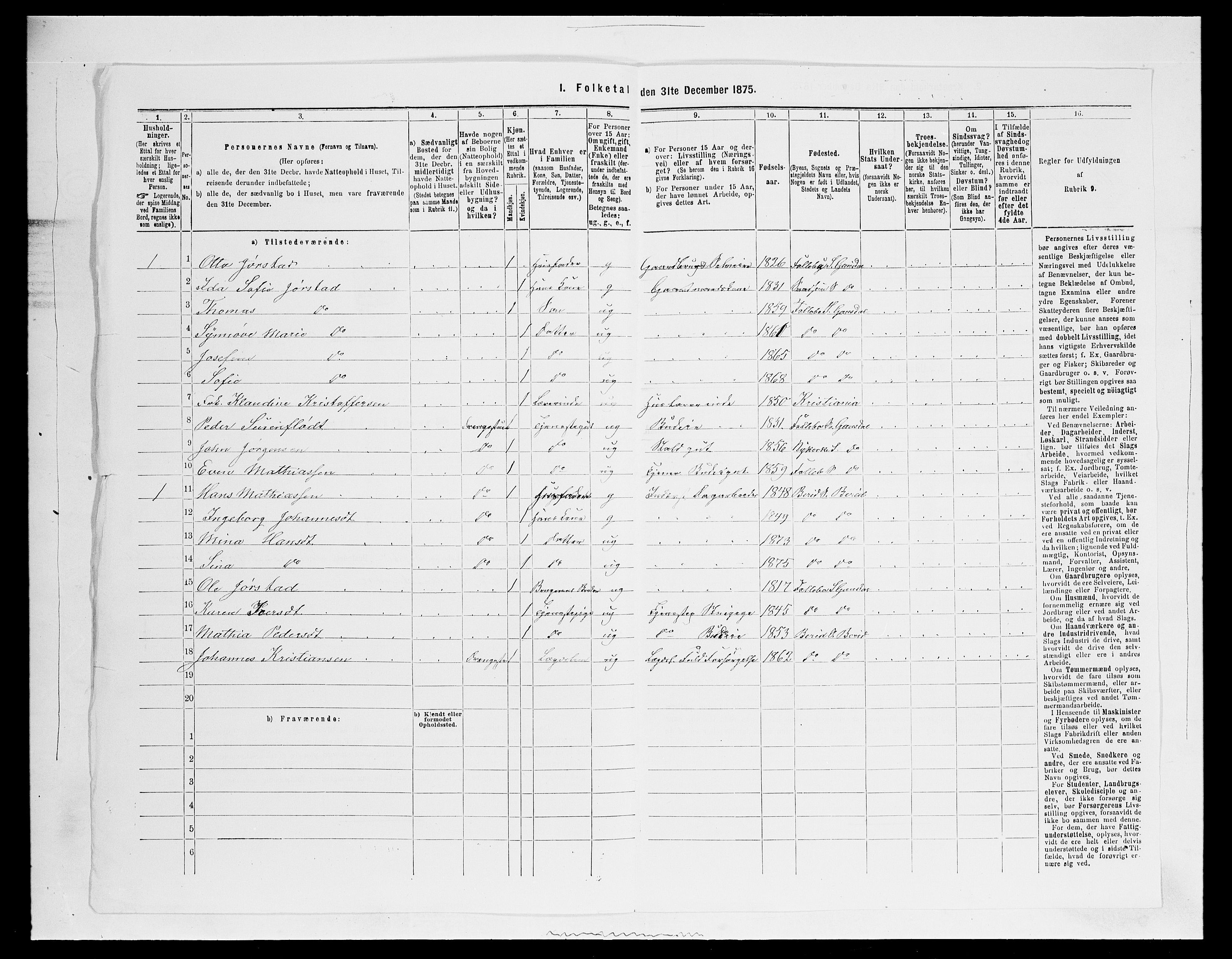 SAH, 1875 census for 0525P Biri, 1875, p. 333