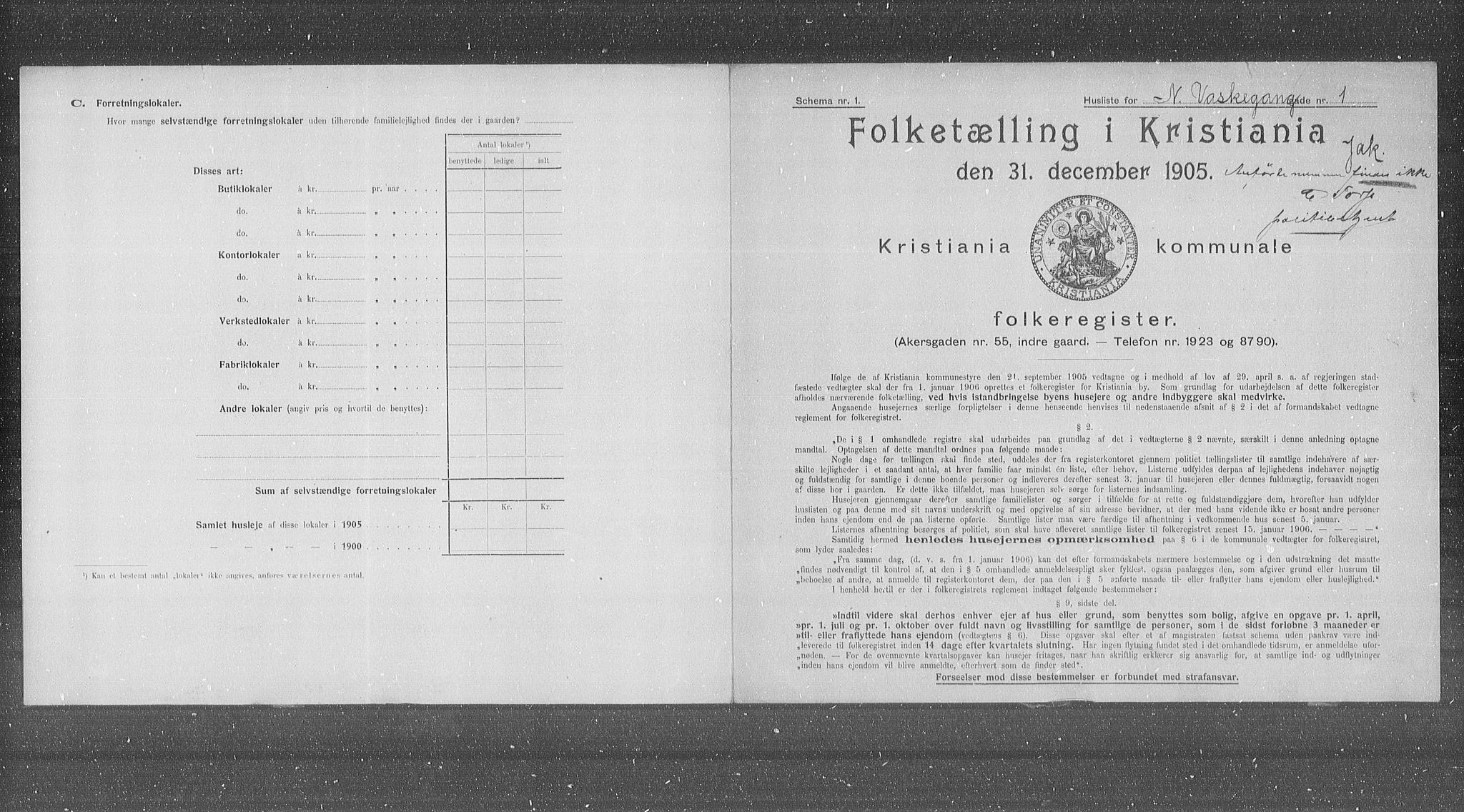 OBA, Municipal Census 1905 for Kristiania, 1905, p. 36532