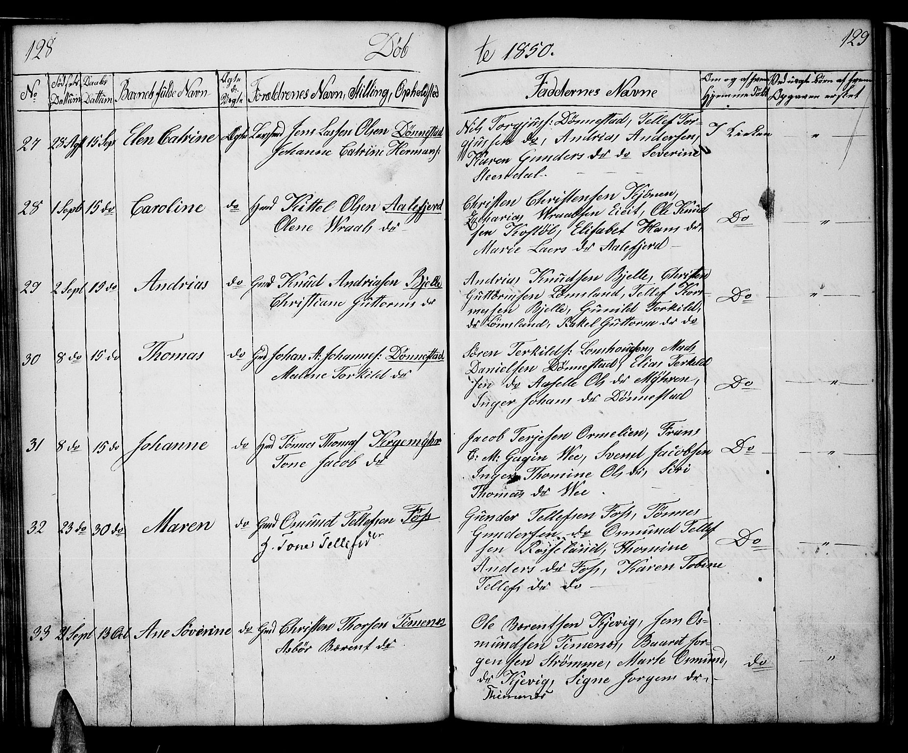 Tveit sokneprestkontor, AV/SAK-1111-0043/F/Fb/L0002: Parish register (copy) no. B 2, 1835-1854, p. 128-129