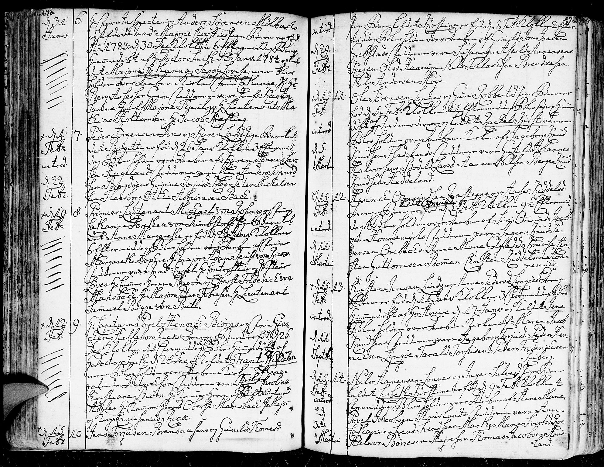 Kristiansand domprosti, AV/SAK-1112-0006/F/Fa/L0003: Parish register (official) no. A 3, 1778-1818, p. 170-171