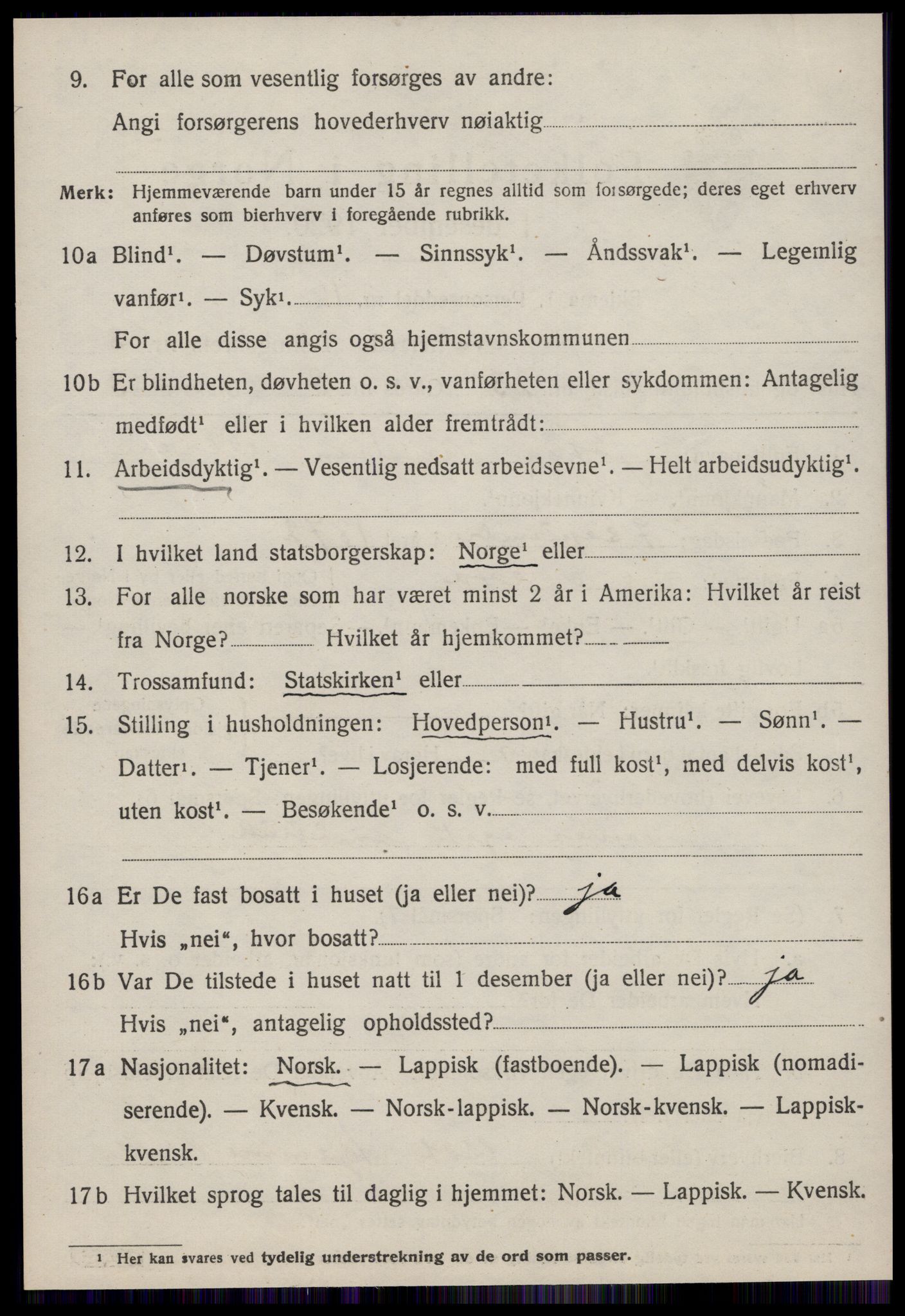 SAT, 1920 census for Å, 1920, p. 2061