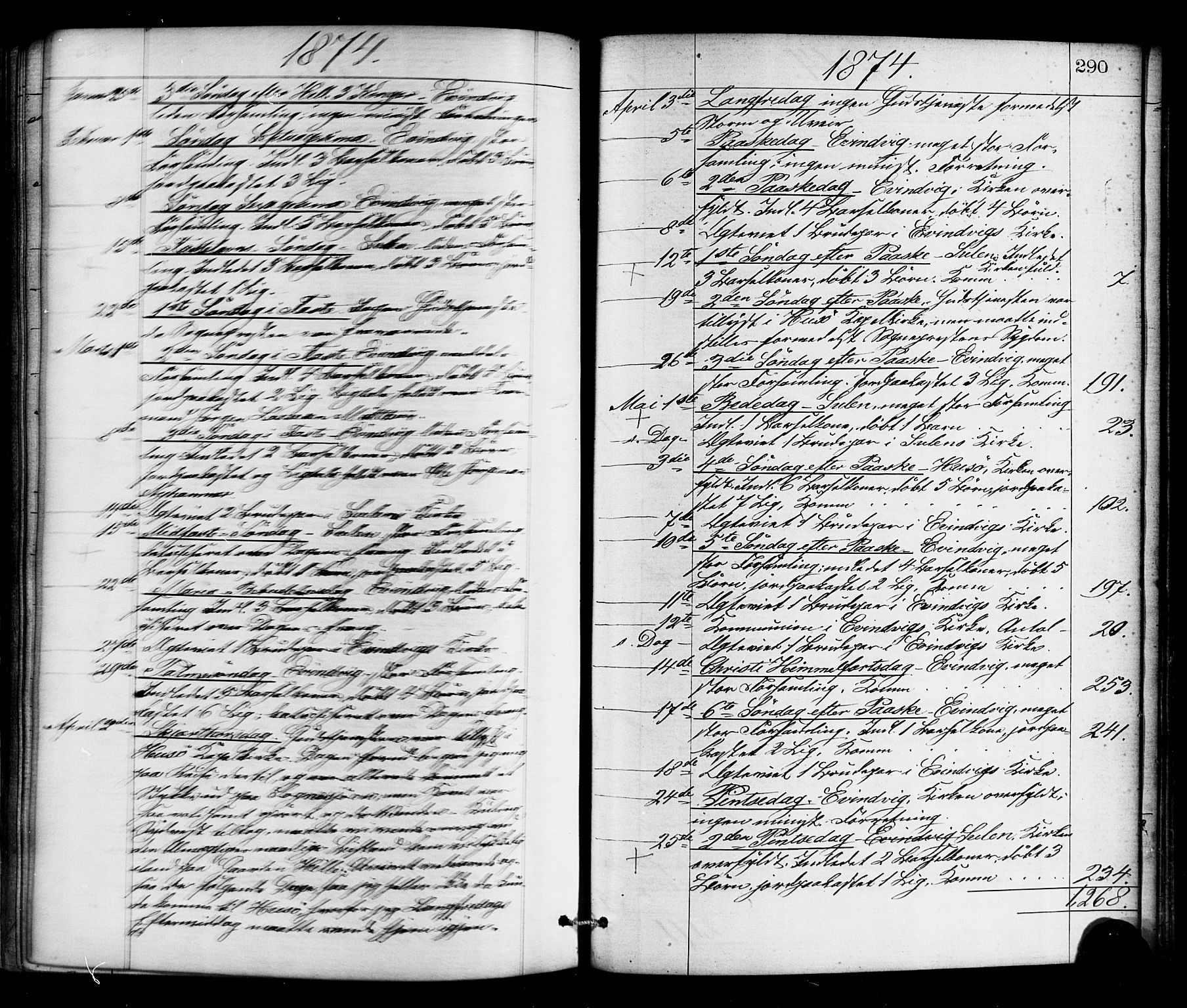 Gulen sokneprestembete, AV/SAB-A-80201/H/Haa/Haaa/L0023: Parish register (official) no. A 23, 1870-1880, p. 290