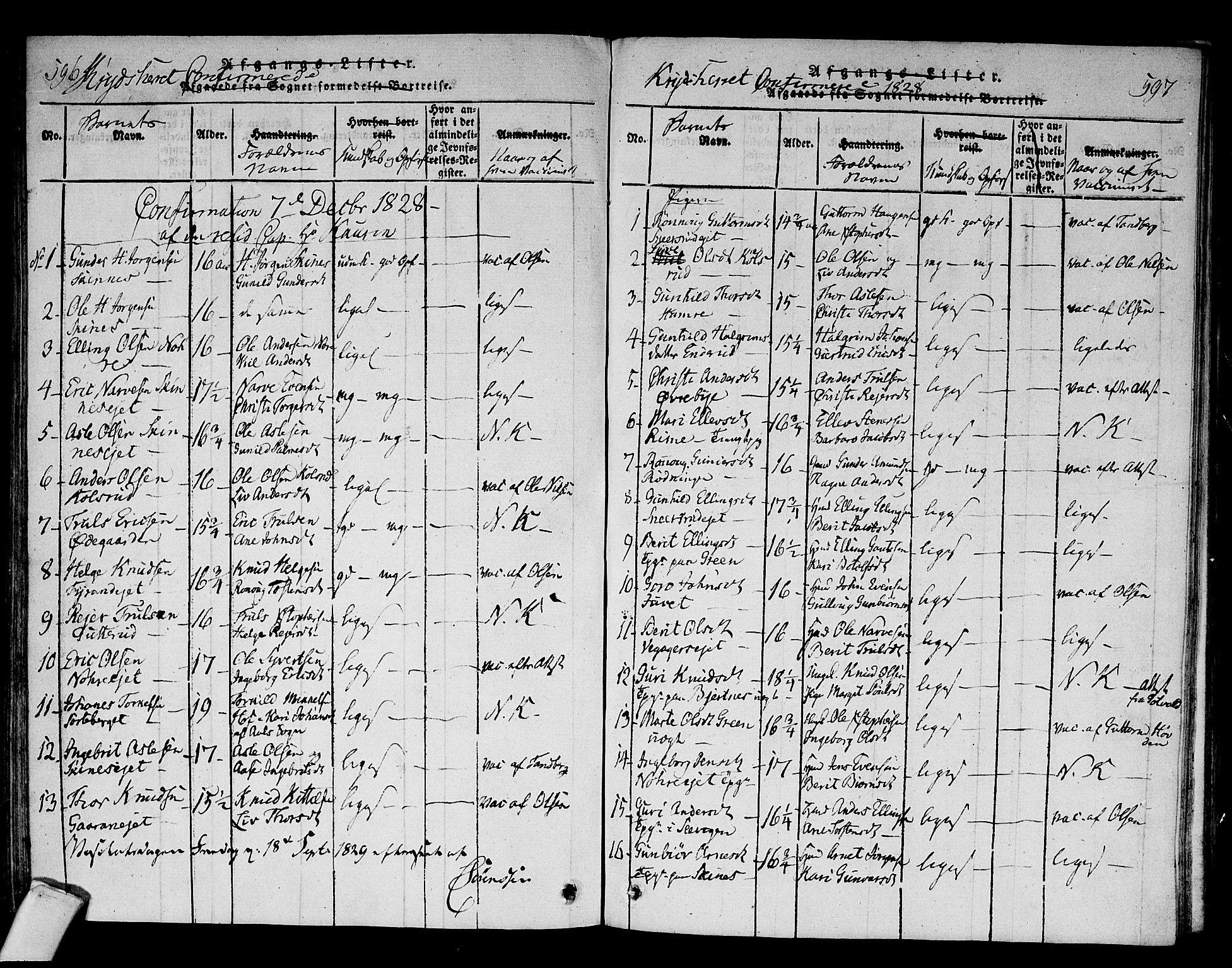 Sigdal kirkebøker, AV/SAKO-A-245/F/Fa/L0005: Parish register (official) no. I 5 /3, 1815-1829, p. 596-597