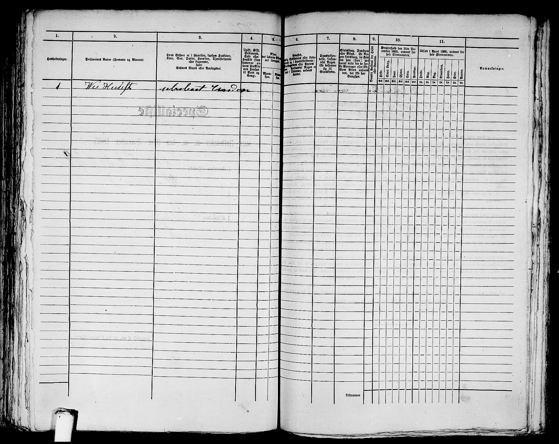 RA, 1865 census for Bergen, 1865, p. 1848