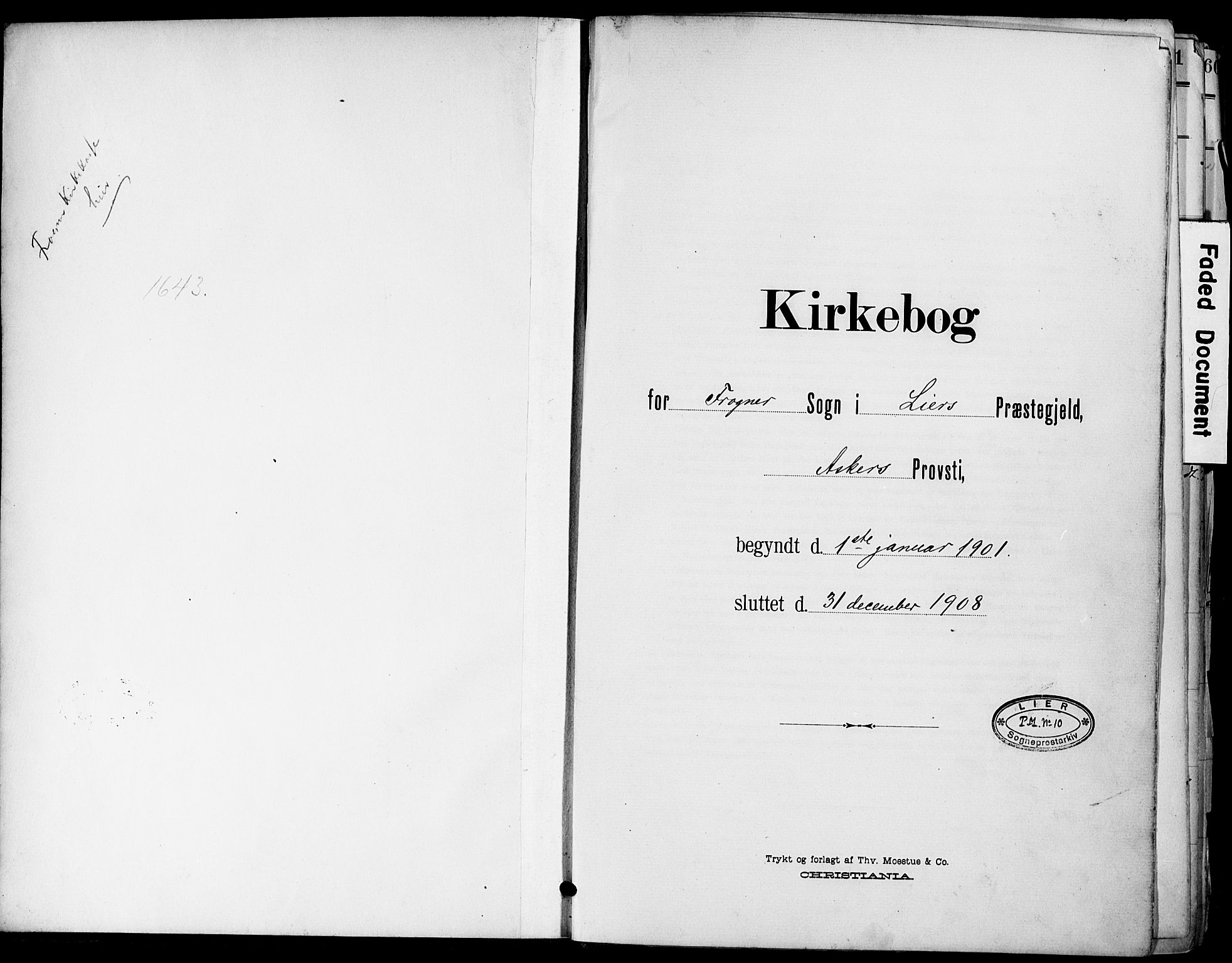 Lier kirkebøker, AV/SAKO-A-230/F/Fa/L0017: Parish register (official) no. I 17, 1901-1908