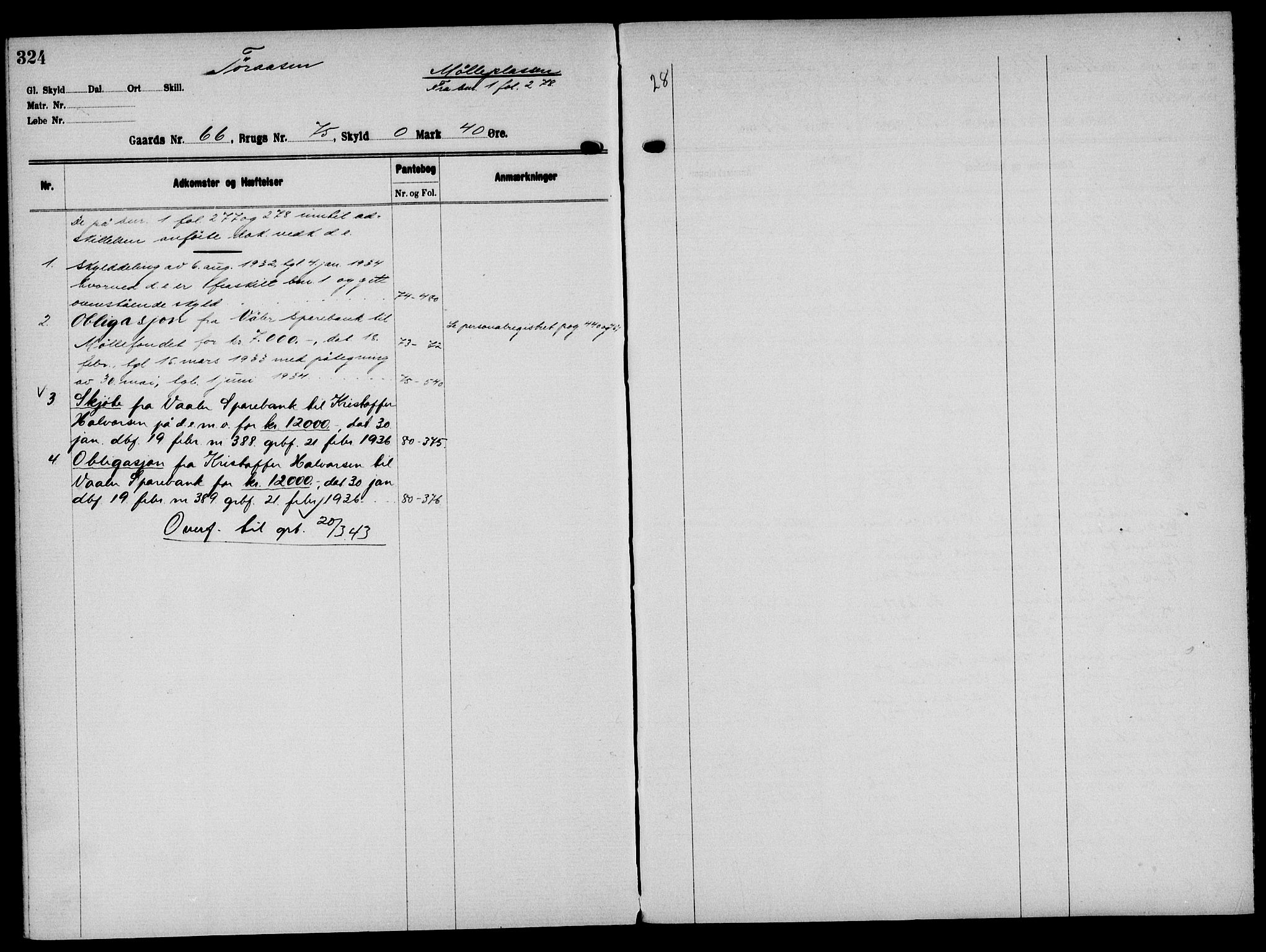 Solør tingrett, AV/SAH-TING-008/H/Ha/Hak/L0005: Mortgage register no. V, 1900-1935, p. 324