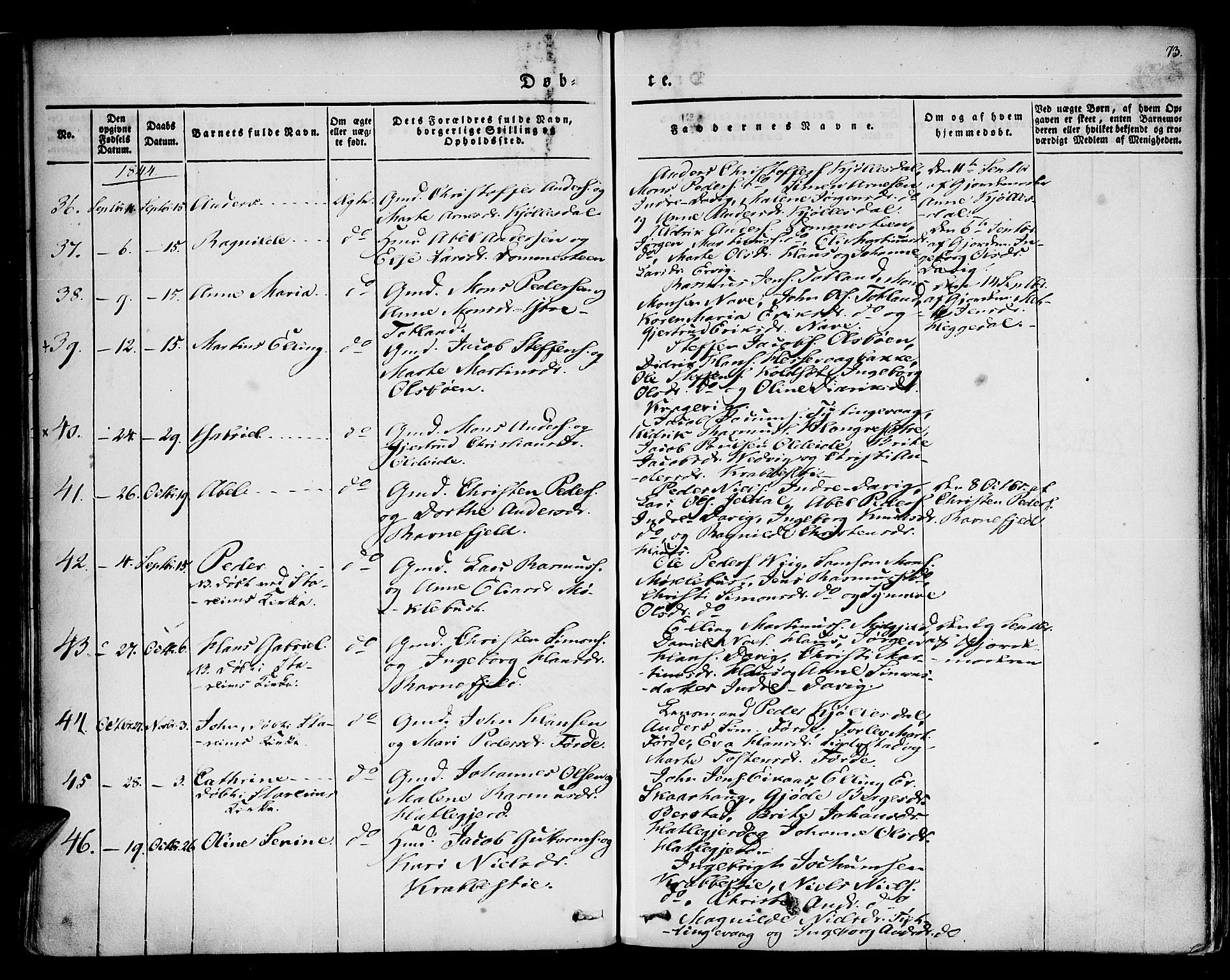 Davik sokneprestembete, AV/SAB-A-79701/H/Haa/Haaa/L0004: Parish register (official) no. A 4, 1830-1849, p. 73