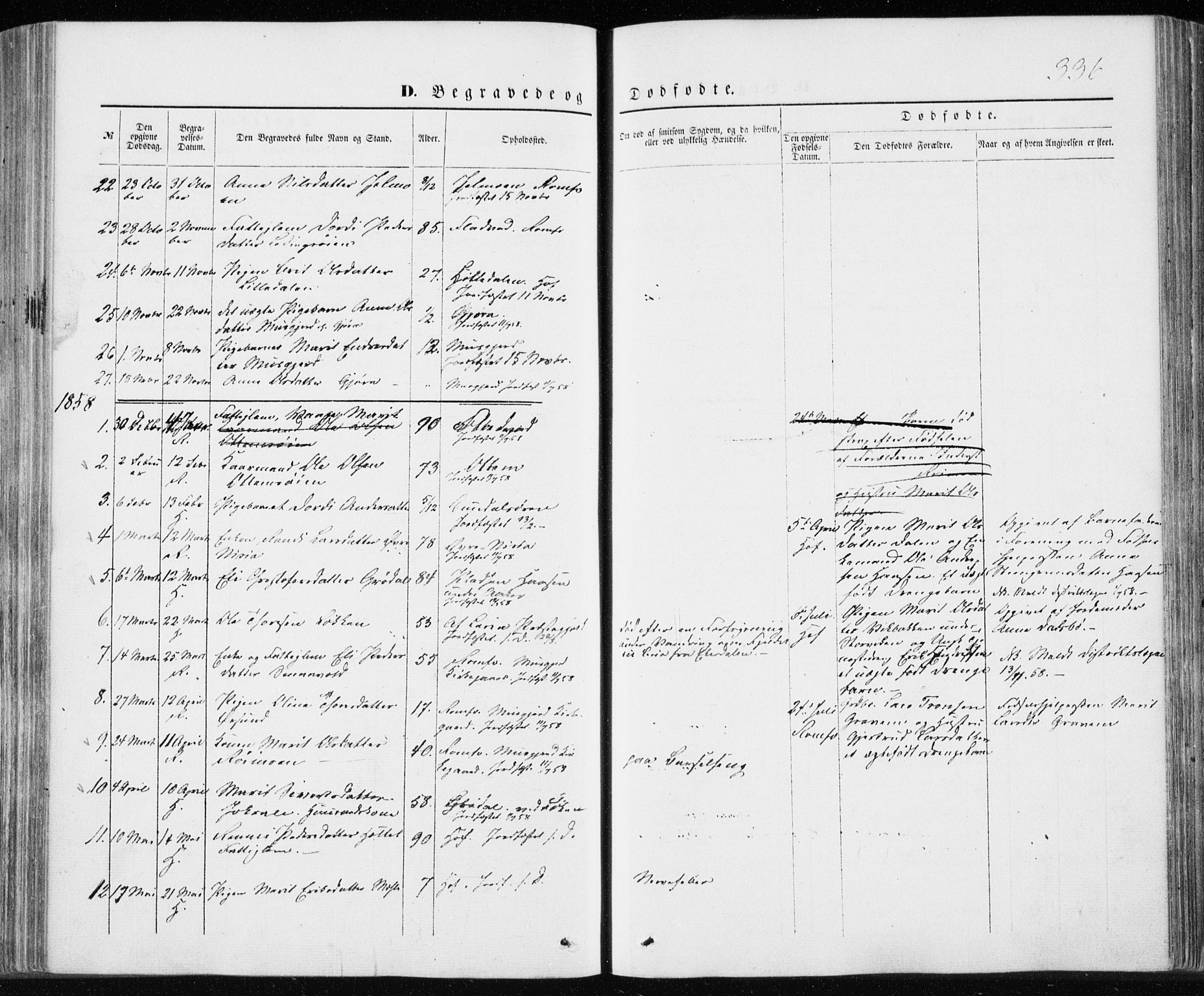 Ministerialprotokoller, klokkerbøker og fødselsregistre - Møre og Romsdal, SAT/A-1454/590/L1013: Parish register (official) no. 590A05, 1847-1877, p. 336