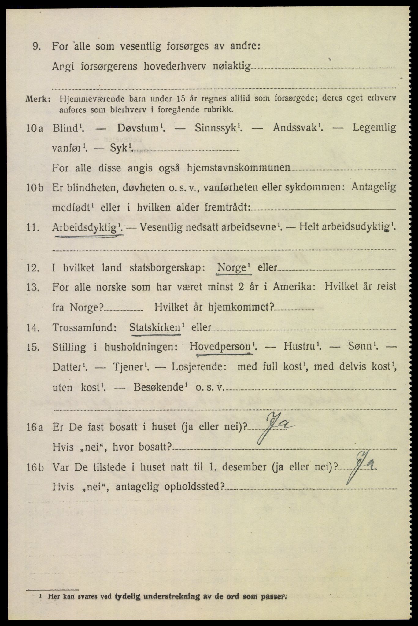 SAK, 1920 census for Vennesla, 1920, p. 4719