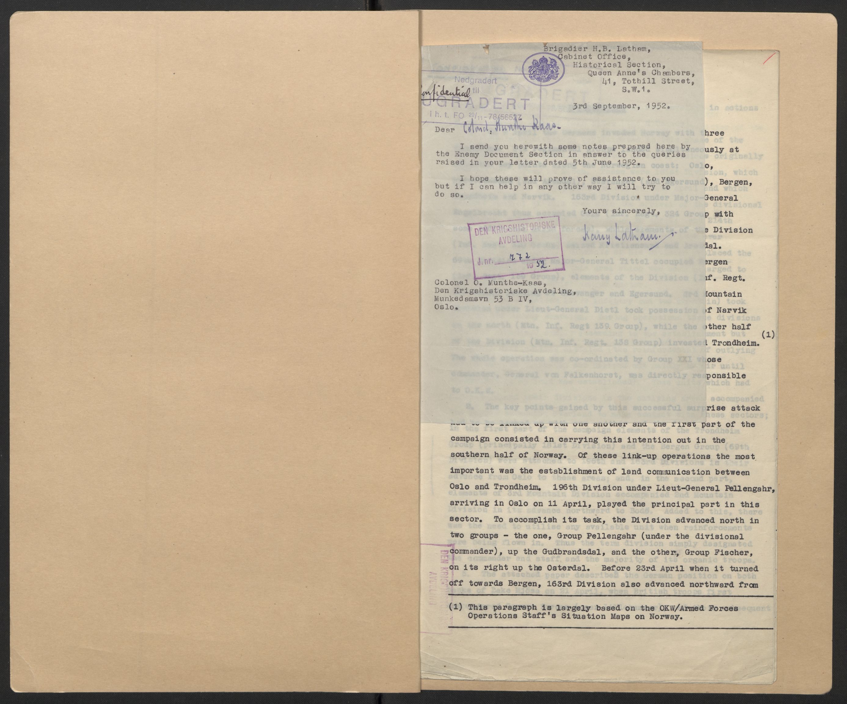 Forsvaret, Forsvarets krigshistoriske avdeling, RA/RAFA-2017/Y/Yg/L0215: II-C-11-2150-2152  -  Weserübung.  Angrepet på Norge., 1940-1945, p. 520