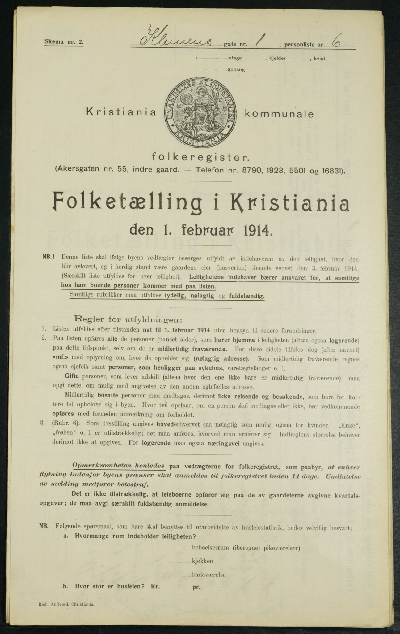 OBA, Municipal Census 1914 for Kristiania, 1914, p. 12939