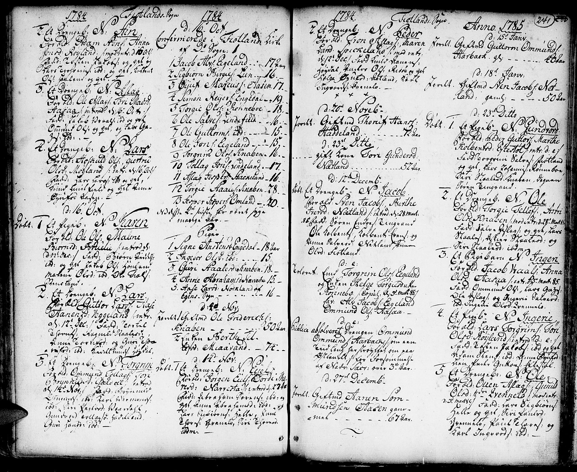 Hægebostad sokneprestkontor, SAK/1111-0024/F/Fa/Faa/L0001: Parish register (official) no. A 1 /3, 1760-1826, p. 241