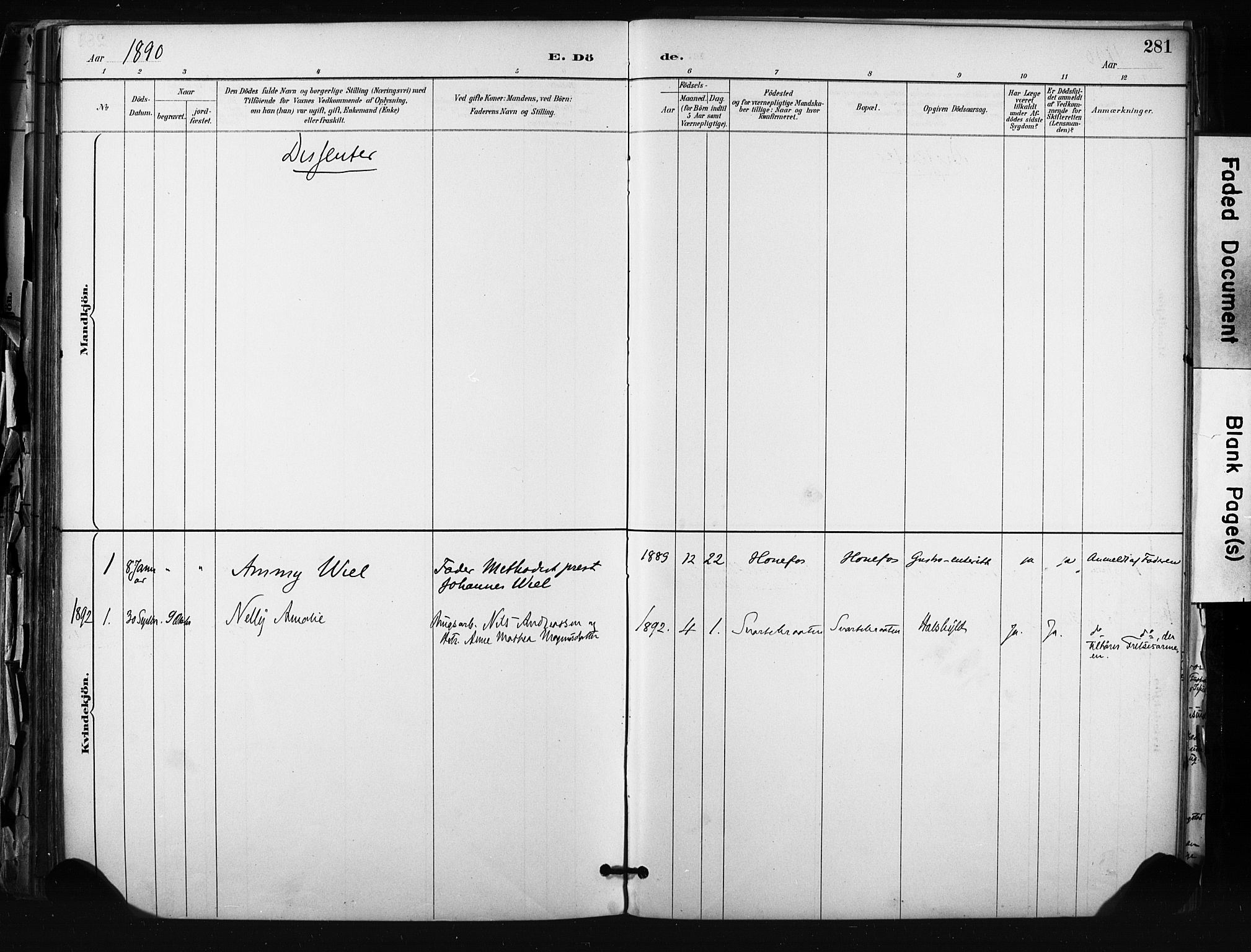 Hønefoss kirkebøker, SAKO/A-609/F/Fa/L0002: Parish register (official) no. 2, 1887-1906, p. 281