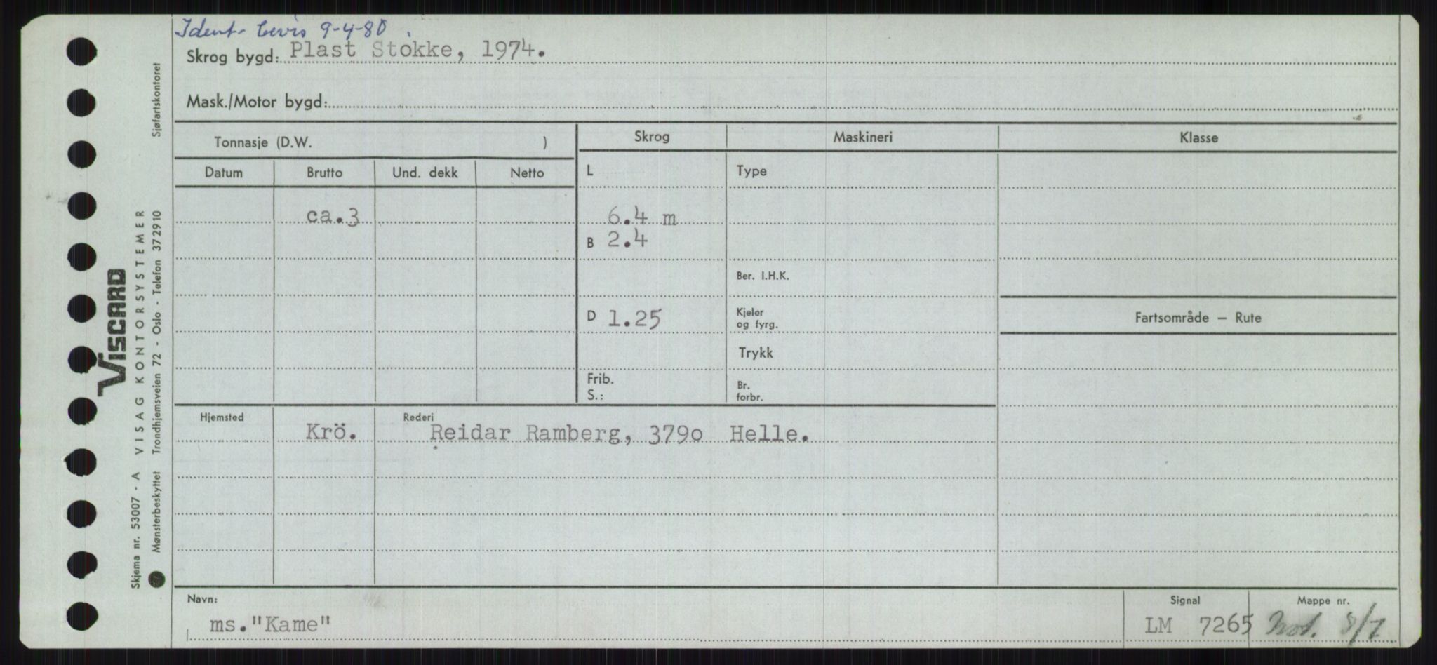 Sjøfartsdirektoratet med forløpere, Skipsmålingen, AV/RA-S-1627/H/Ha/L0003/0001: Fartøy, Hilm-Mar / Fartøy, Hilm-Kol, p. 651