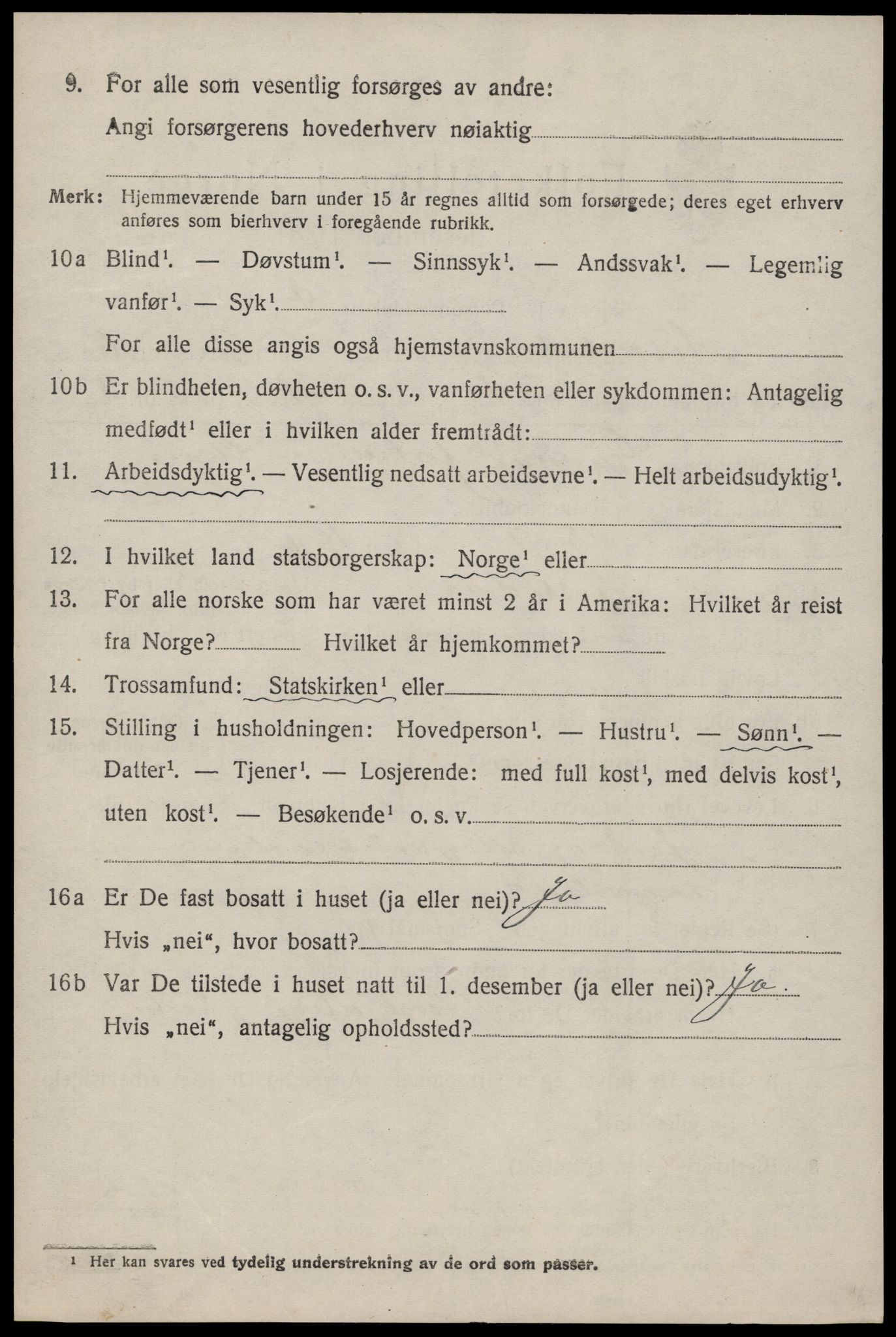 SAKO, 1920 census for Nissedal, 1920, p. 2278