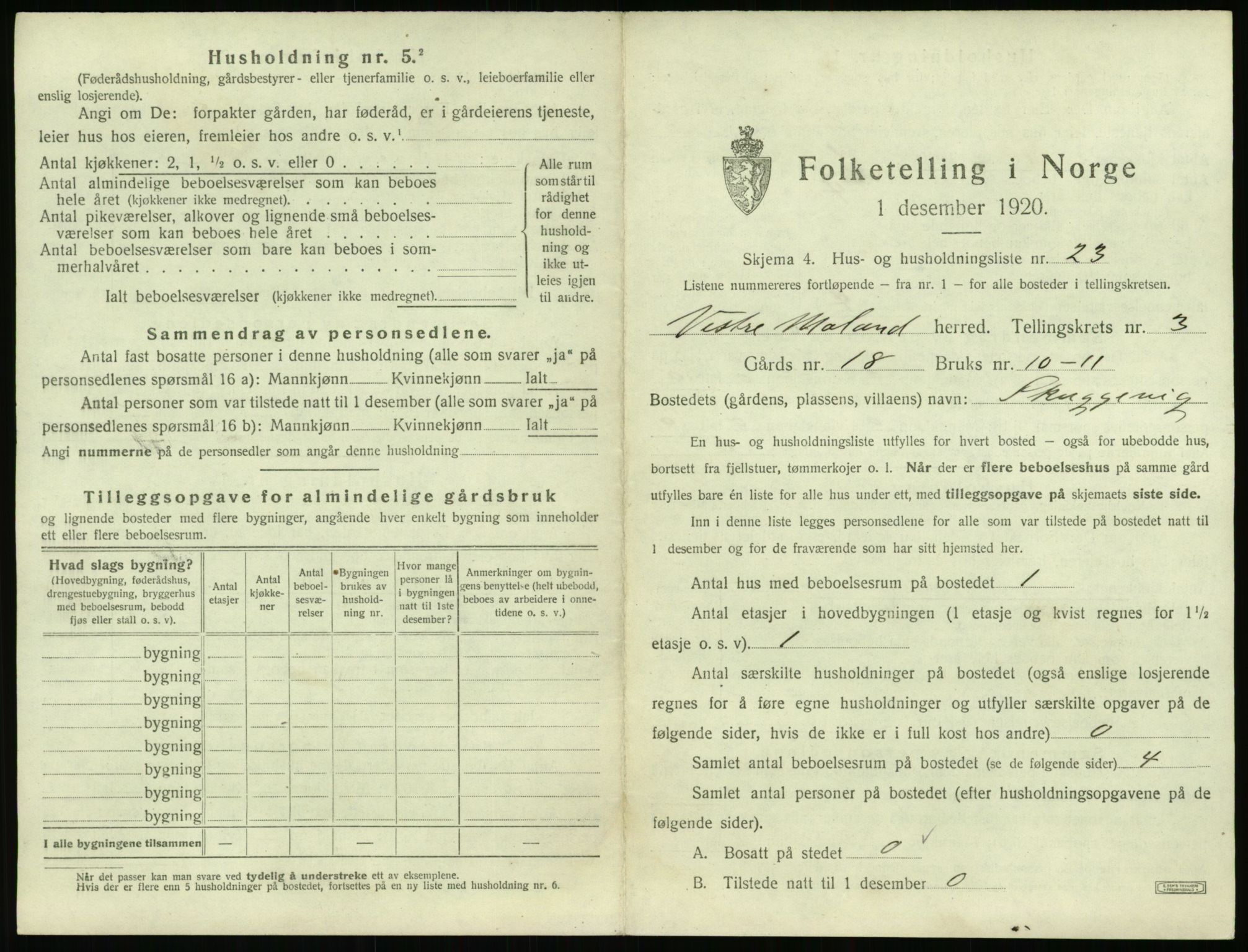 SAK, 1920 census for Vestre Moland, 1920, p. 569