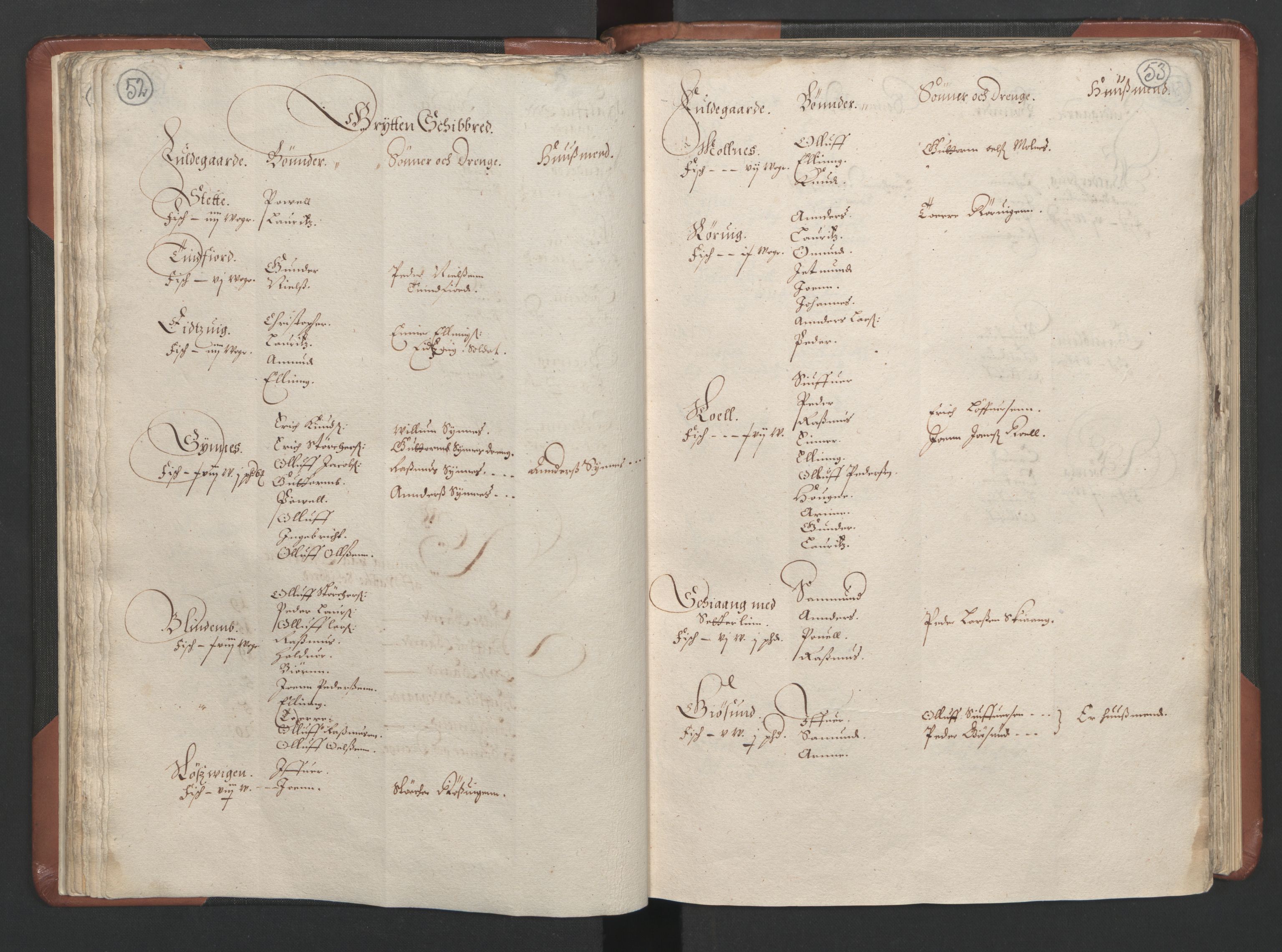 RA, Bailiff's Census 1664-1666, no. 16: Romsdal fogderi and Sunnmøre fogderi, 1664-1665, p. 52-53