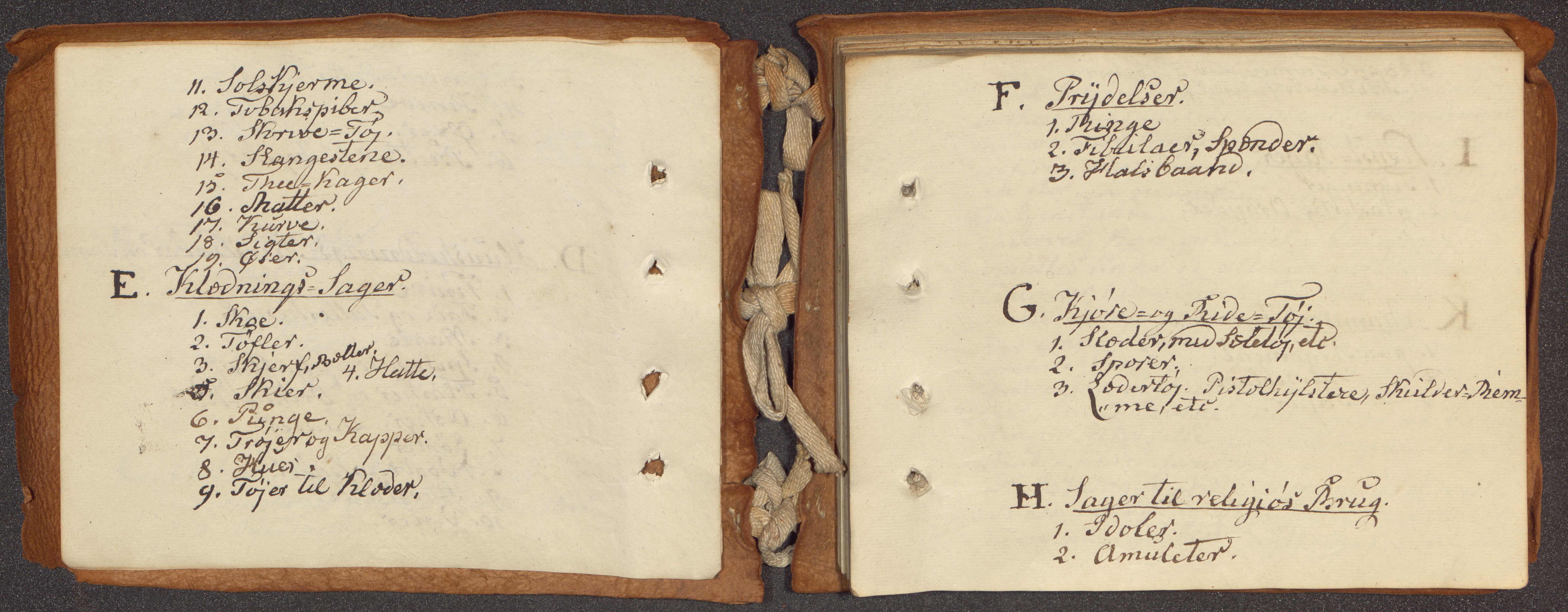 Bergens Museum, UMB/A007/F/Fa/L0001: B.M.A. F38. Catalog over Bergens Museums ethnographiske Samling, 1848