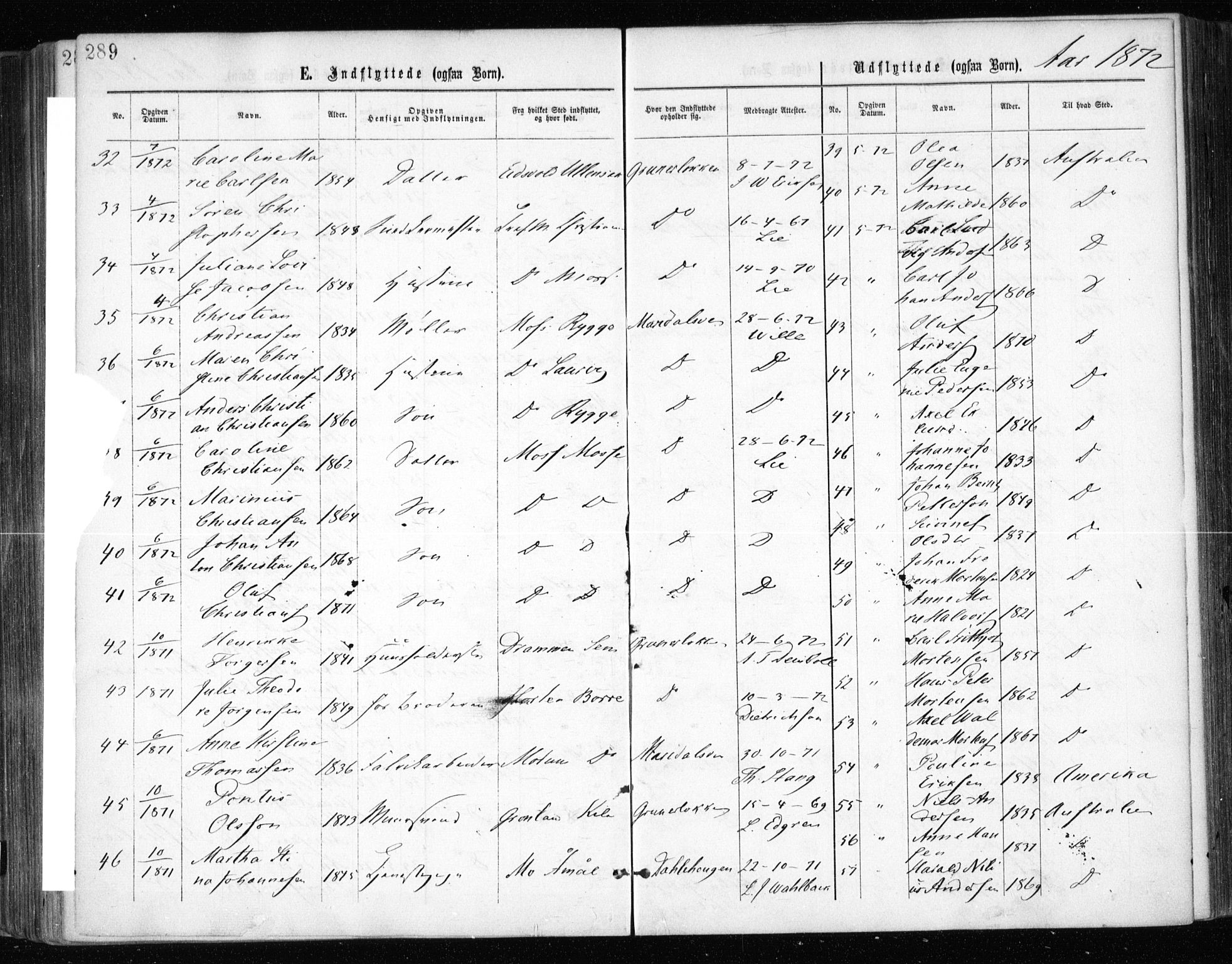 Gamle Aker prestekontor Kirkebøker, AV/SAO-A-10617a/F/L0003: Parish register (official) no. 3, 1865-1873, p. 289