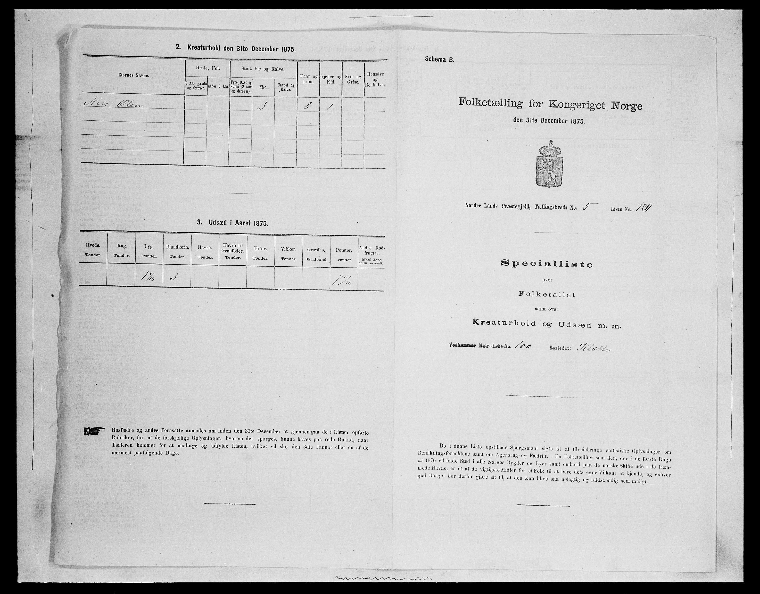 SAH, 1875 census for 0538P Nordre Land, 1875, p. 921