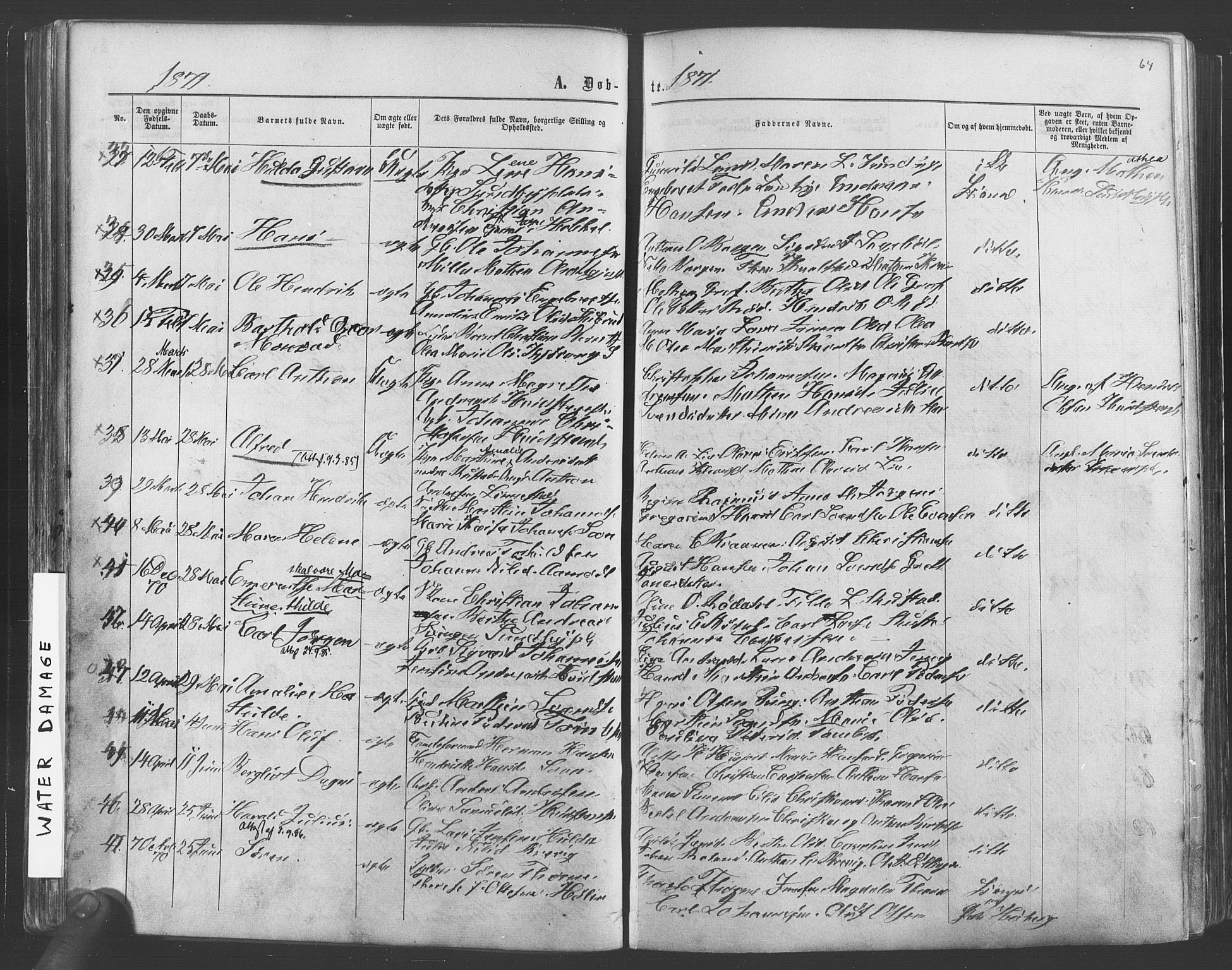 Vestby prestekontor Kirkebøker, AV/SAO-A-10893/F/Fa/L0008: Parish register (official) no. I 8, 1863-1877, p. 64