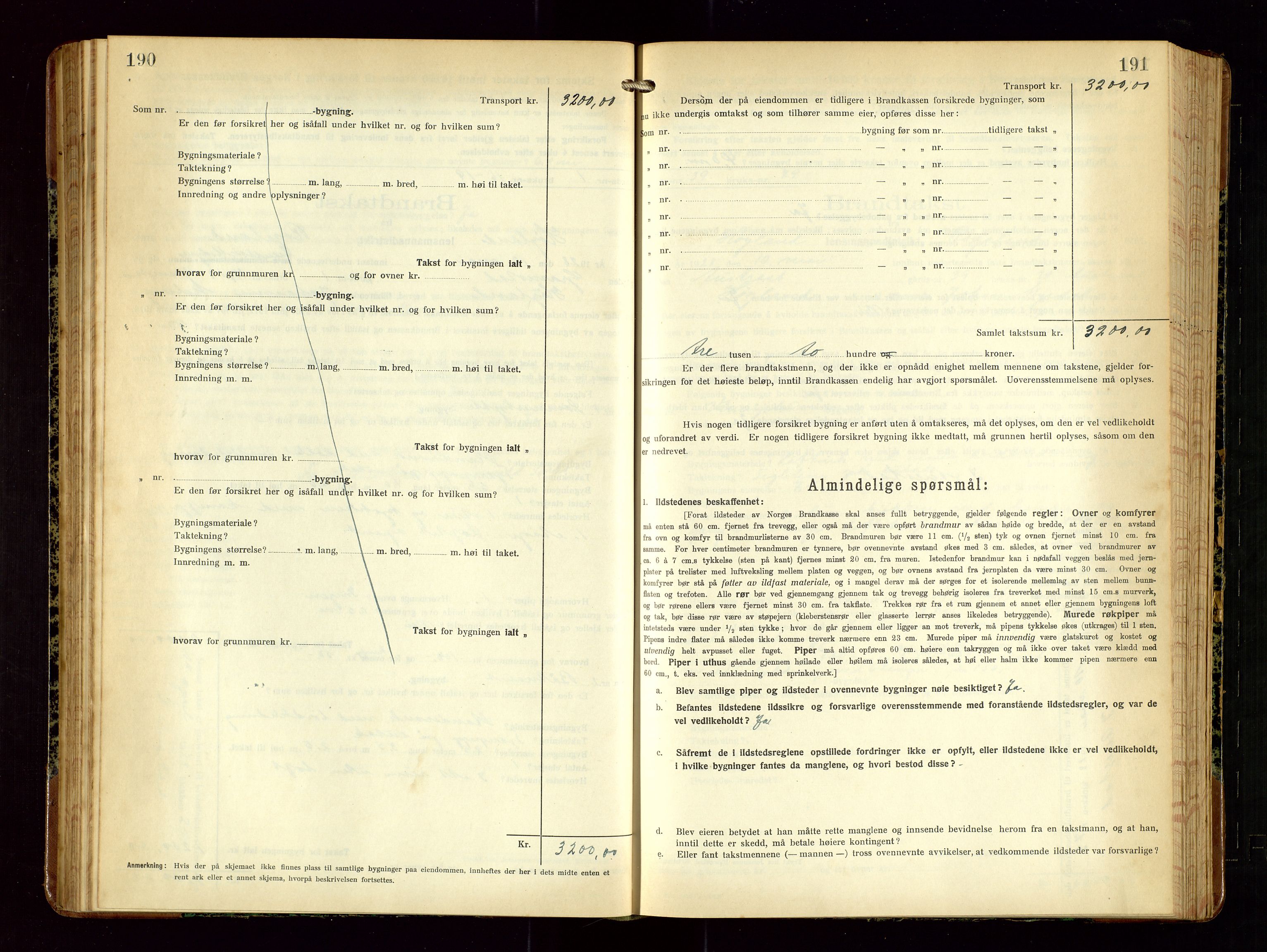 Høyland/Sandnes lensmannskontor, AV/SAST-A-100166/Gob/L0004: "Brandtakstprotokol", 1924-1933, p. 190-191